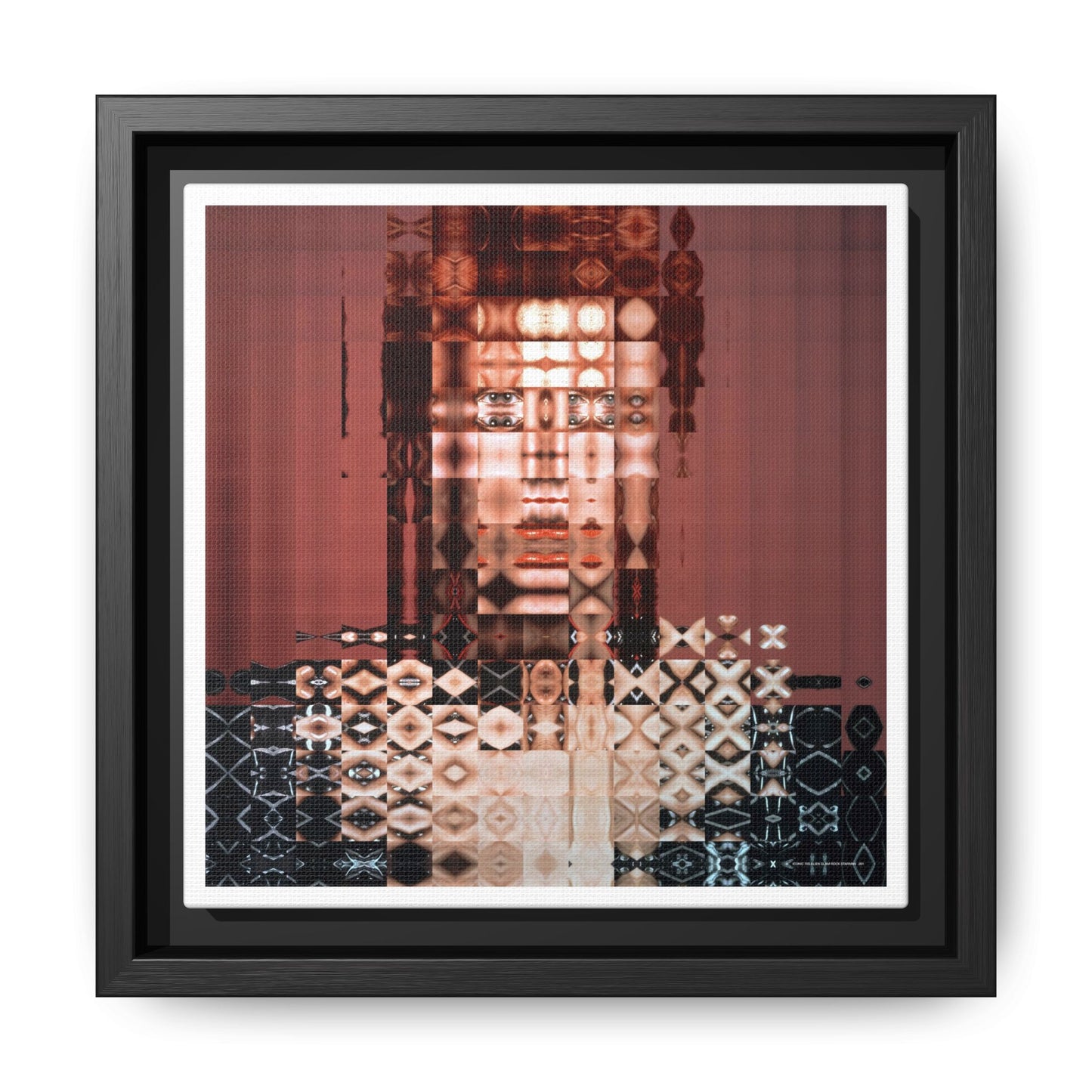 Iconic 70s Alien Glam Rock Starman Abstract Portrait Collage Art — Matte Canvas, Framed (Multi-color options)