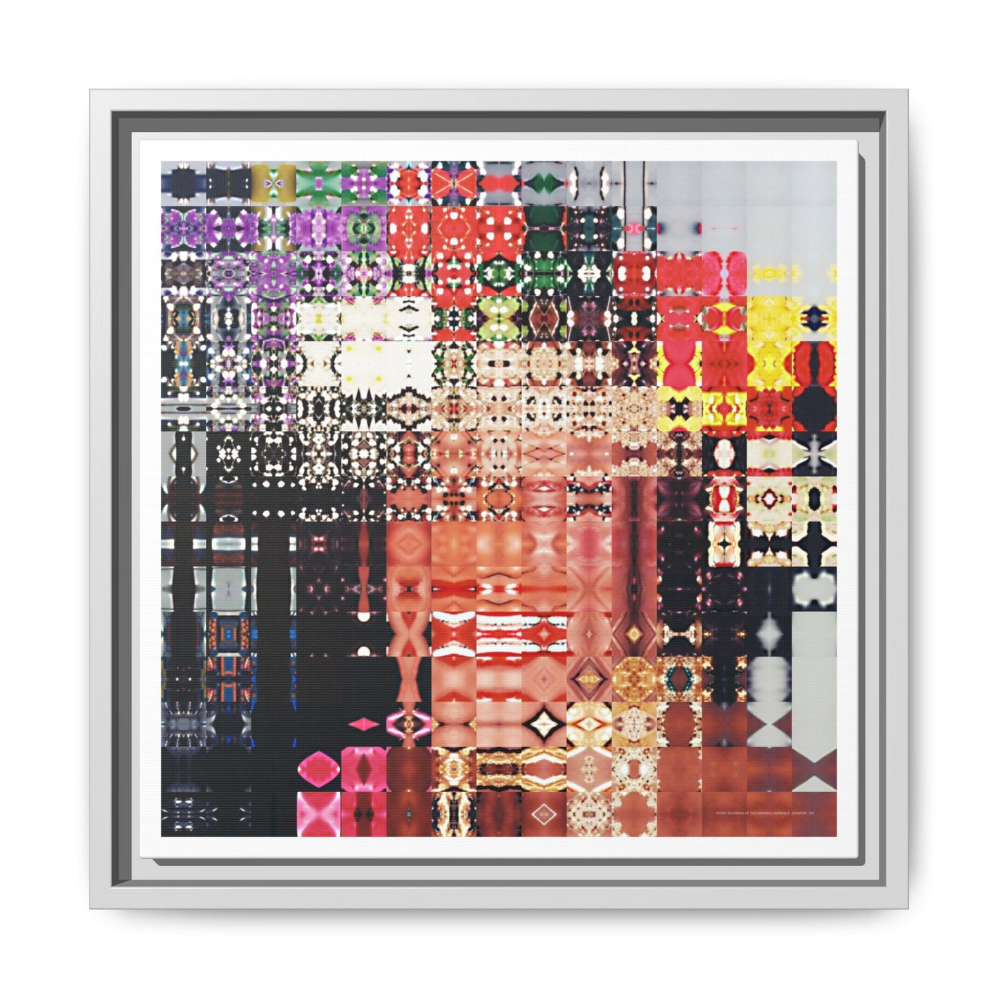 Iconic Guardian of the Margins, Marsha P. Johnson Abstract Portrait Collage Art — Matte Canvas, Framed (Multi-color options)