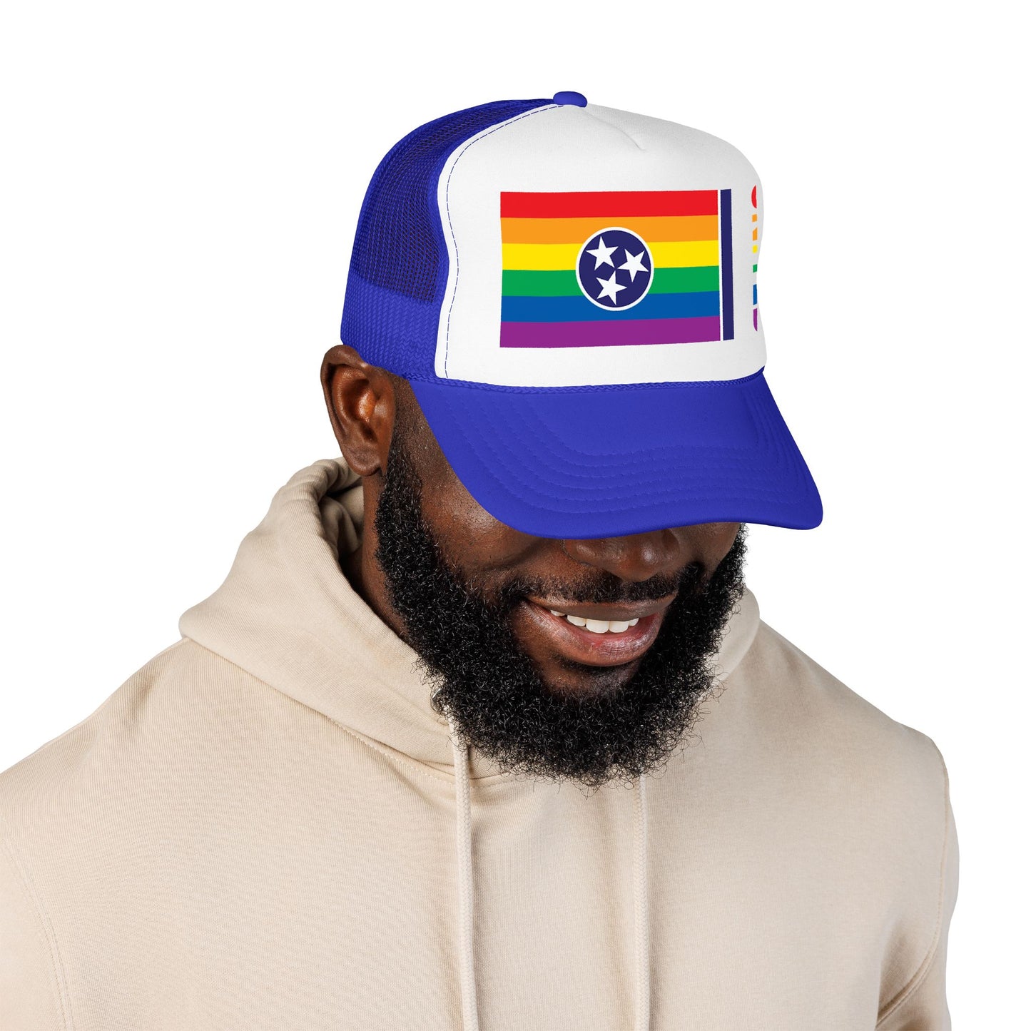 Tennessee Rainbow Pride Flag "UNITED" Printed Foam Trucker Hat, Several Color Options