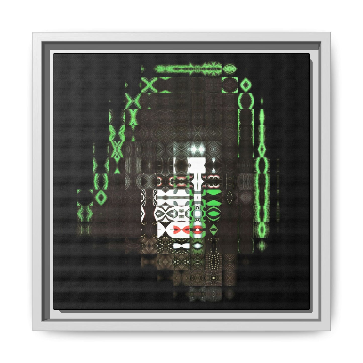 Knights In Satan's Service, Catman Abstract Portrait Collage Art — Matte Canvas, Framed (Multi-color options)