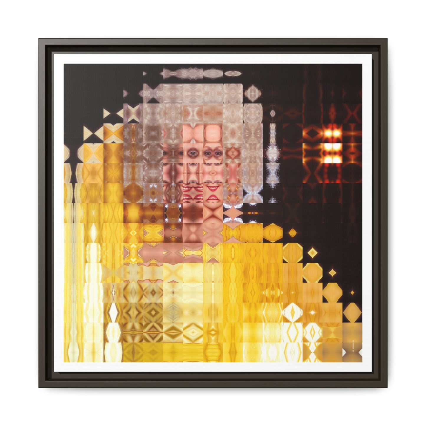 Disco Dolly Abstract Portrait Collage Art — Matte Canvas, Framed (Multi-color options)