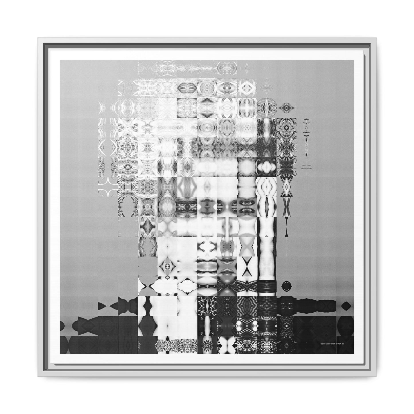 Iconic Early Queen-of-Pop Abstract Portrait Collage Art — Matte Canvas, Framed (Multi-color options)