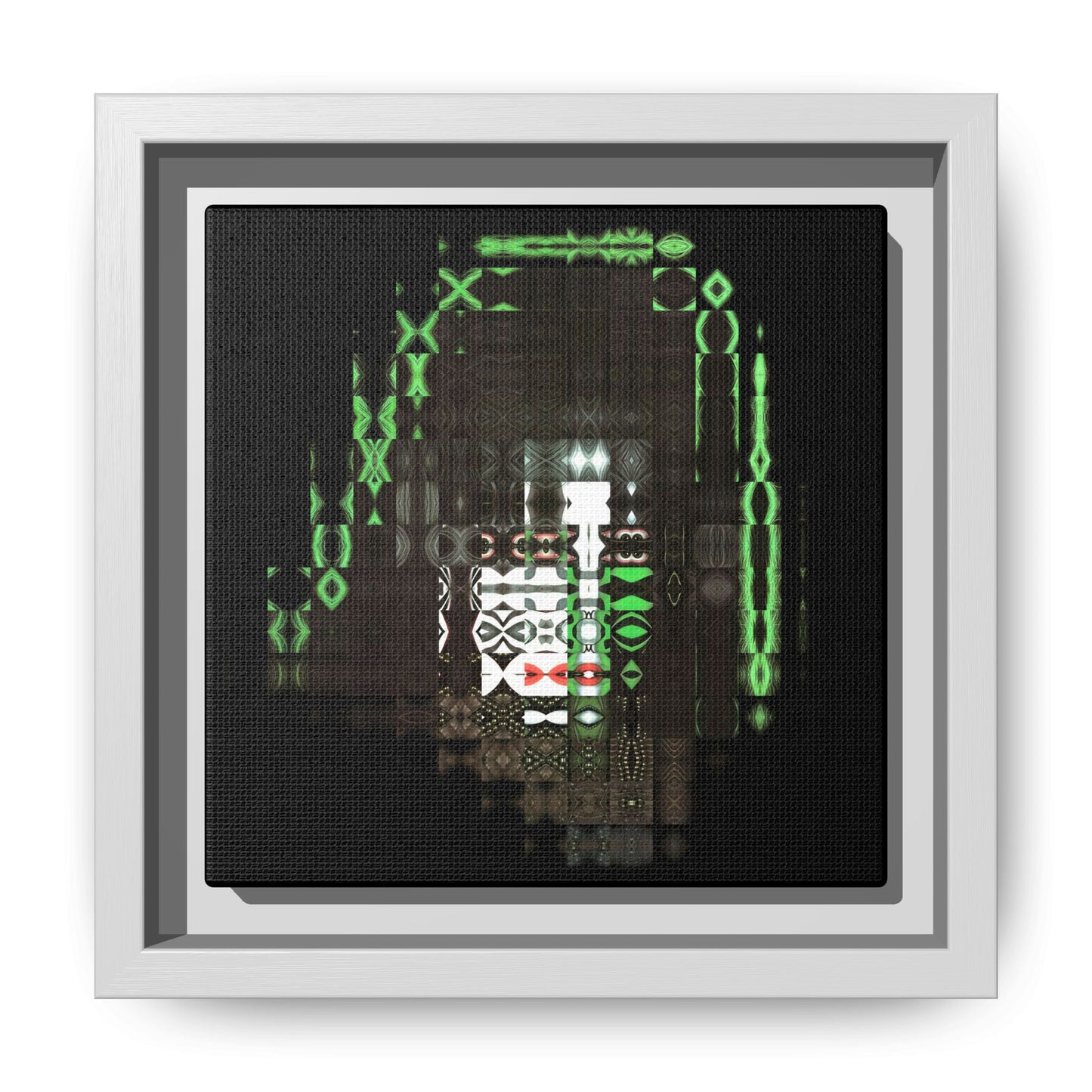 Knights In Satan's Service, Catman Abstract Portrait Collage Art — Matte Canvas, Framed (Multi-color options)