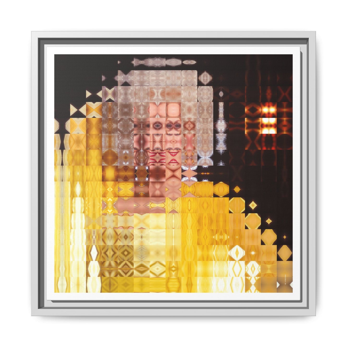 Disco Dolly Abstract Portrait Collage Art — Matte Canvas, Framed (Multi-color options)