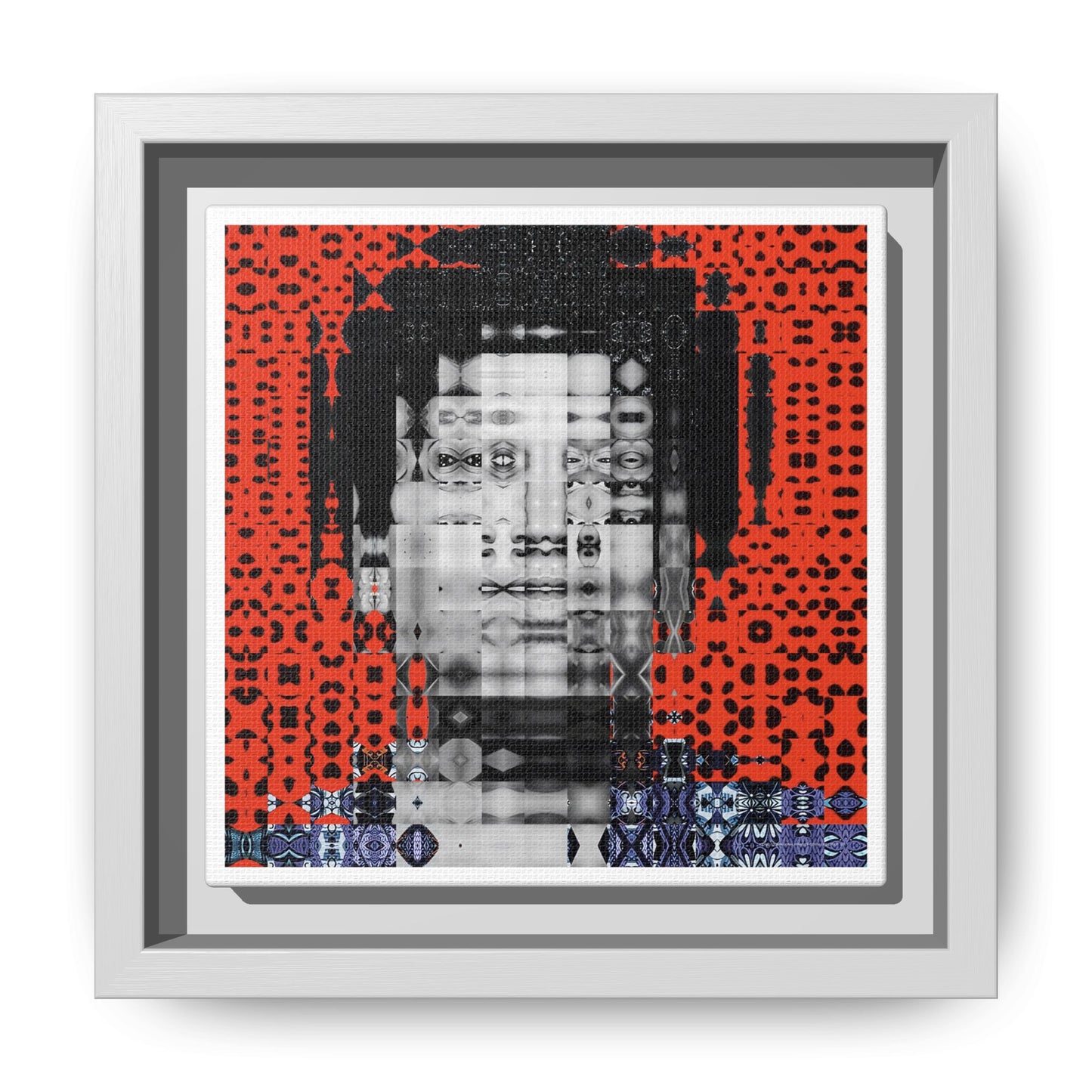Iconic Foundational Feminist icon Audre Lorde Abstract Portrait Collage Art — Matte Canvas, Framed (Multi-color options)