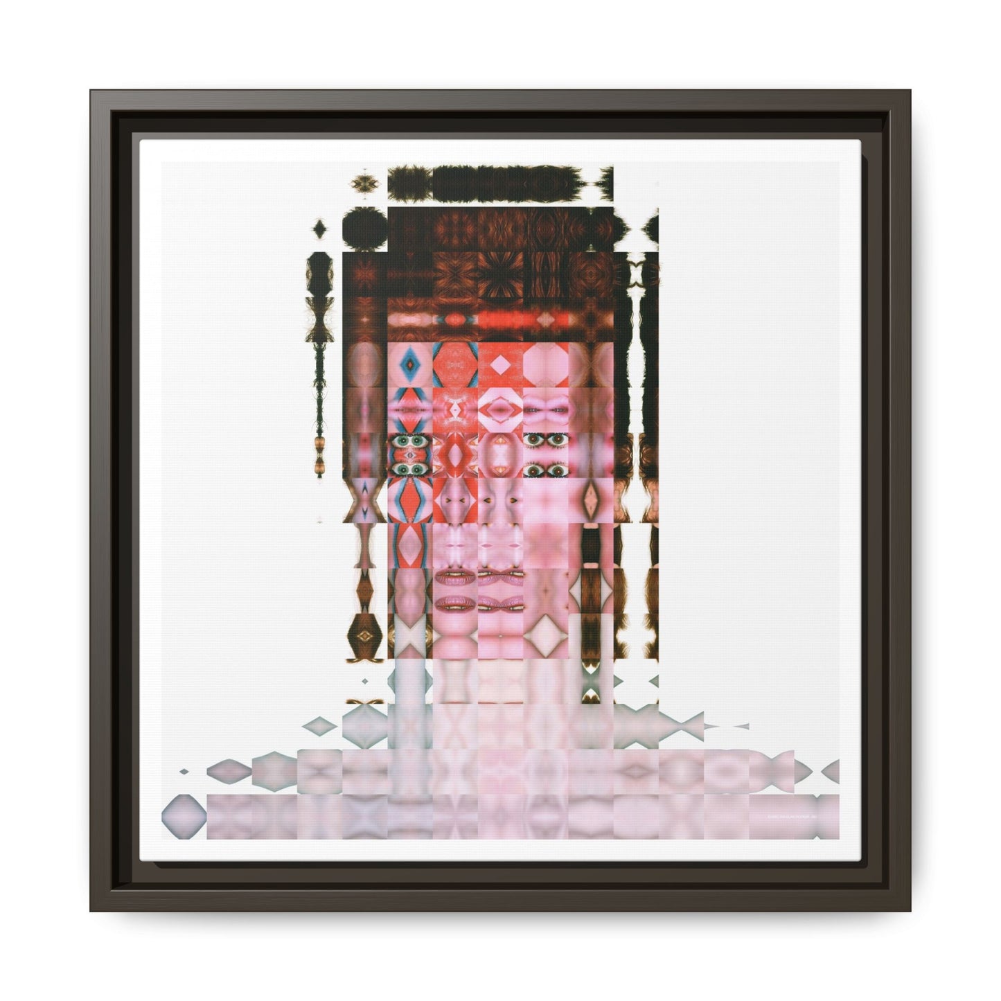 Iconic 70s Glam Rocker Abstract Portrait Collage Art — Matte Canvas, Framed (Multi-color options)