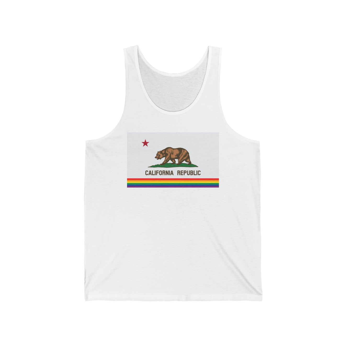 California Rainbow Pride Flag Jersey Tank