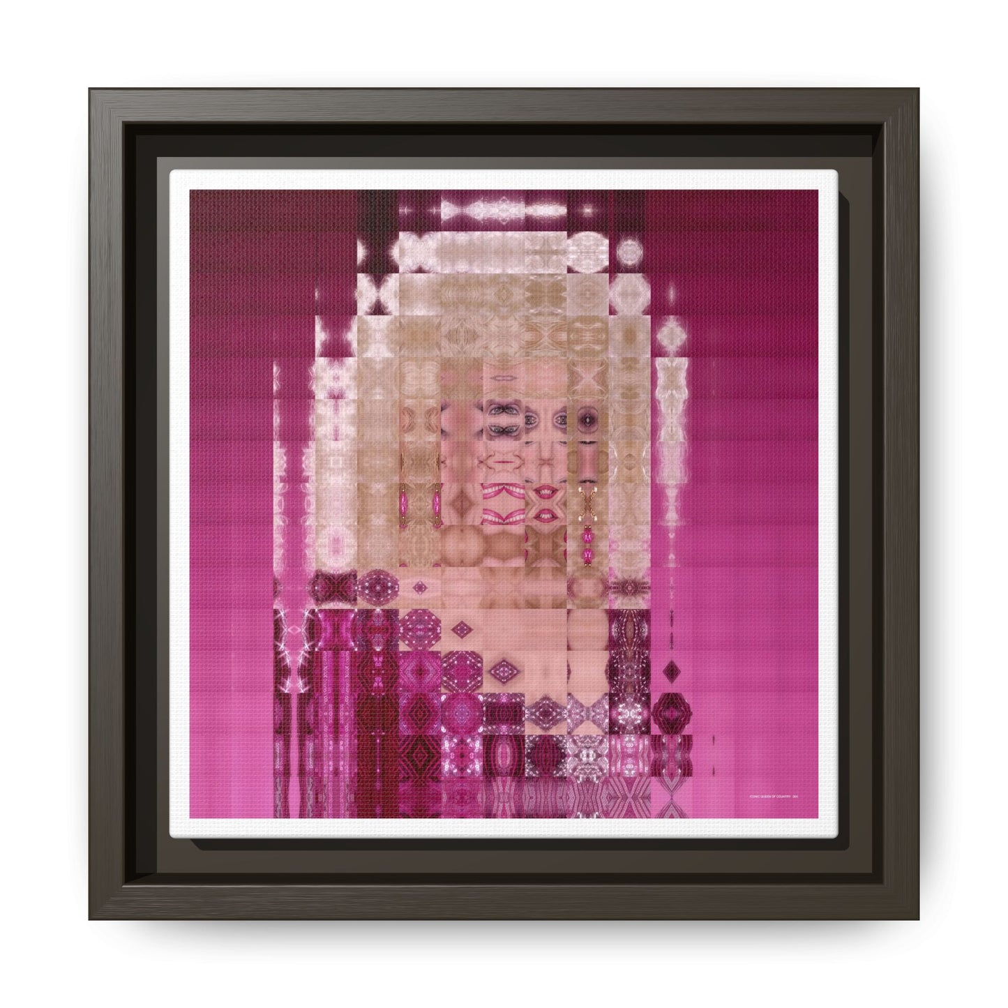 Iconic Queen of Country IV, Dolly Abstract Portrait Collage Art — Matte Canvas, Framed (Multi-color options)
