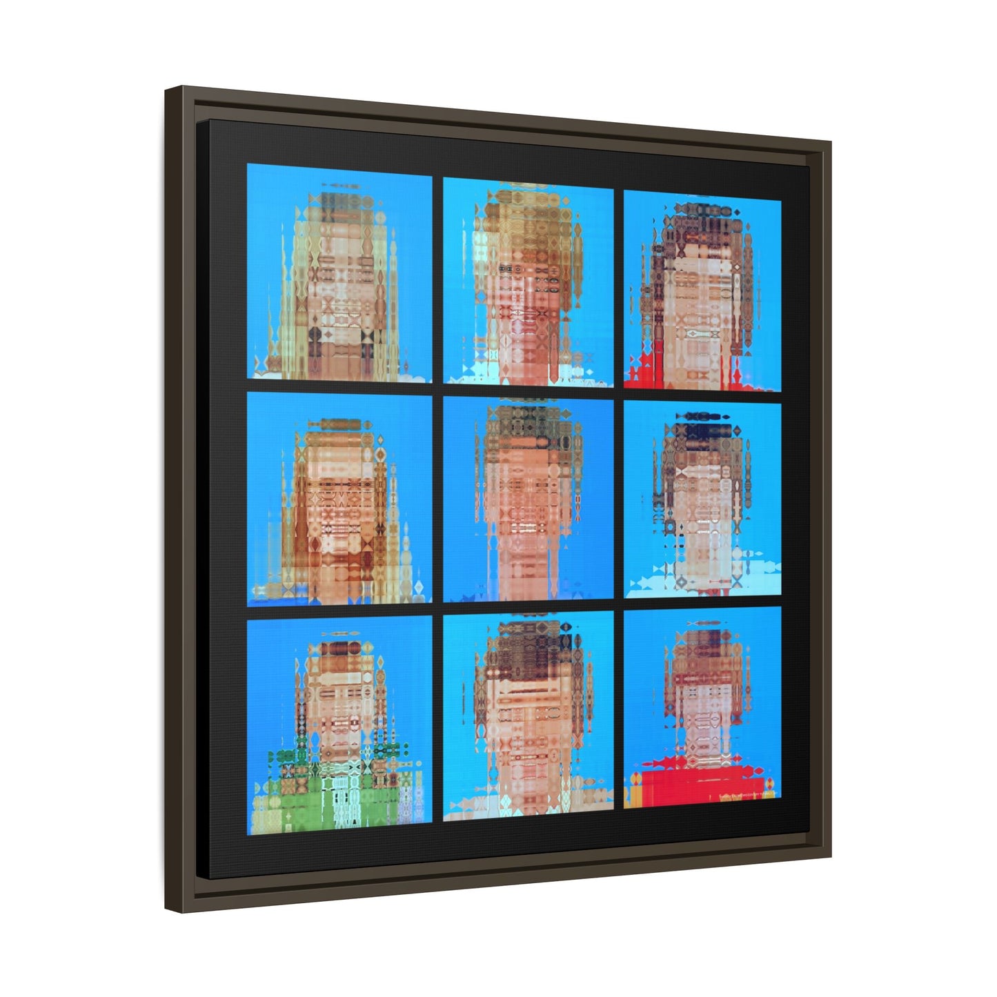 America's Iconic Mid-Century TV Family, Abstract Portrait Collage Art — Matte Canvas, Framed (Multi-color options)