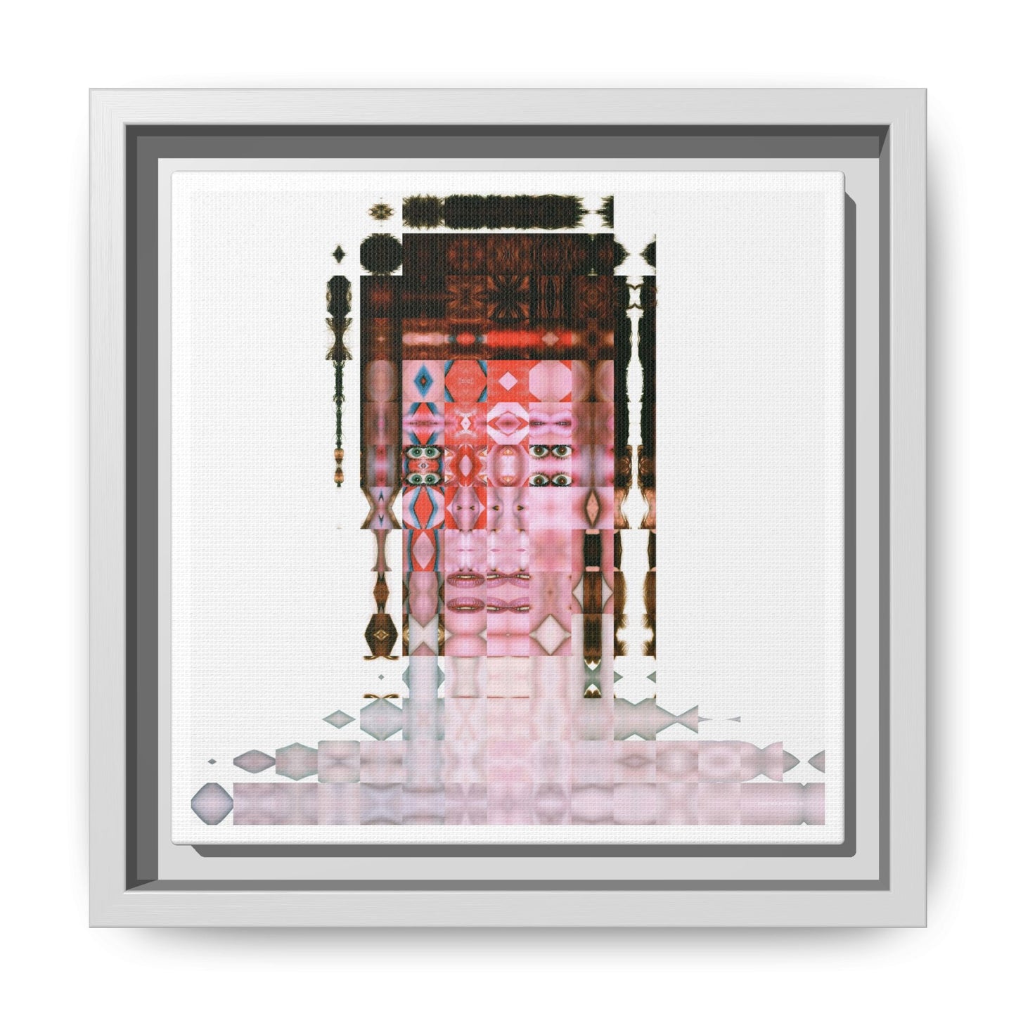 Iconic 70s Glam Rocker Abstract Portrait Collage Art — Matte Canvas, Framed (Multi-color options)