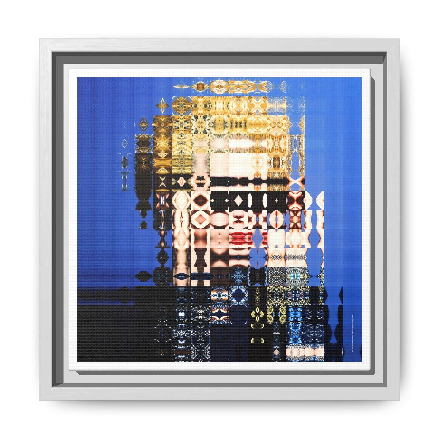 Iconic Borderline-Blonde Early Queen of Pop Abstract Portrait Collage Art — Matte Canvas, Framed (Multi-color options)