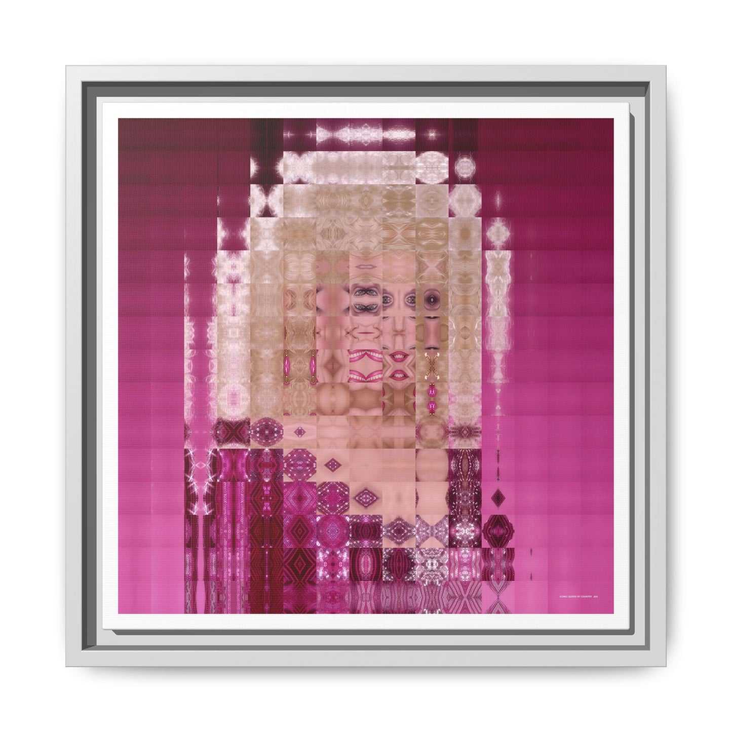Iconic Queen of Country IV, Dolly Abstract Portrait Collage Art — Matte Canvas, Framed (Multi-color options)