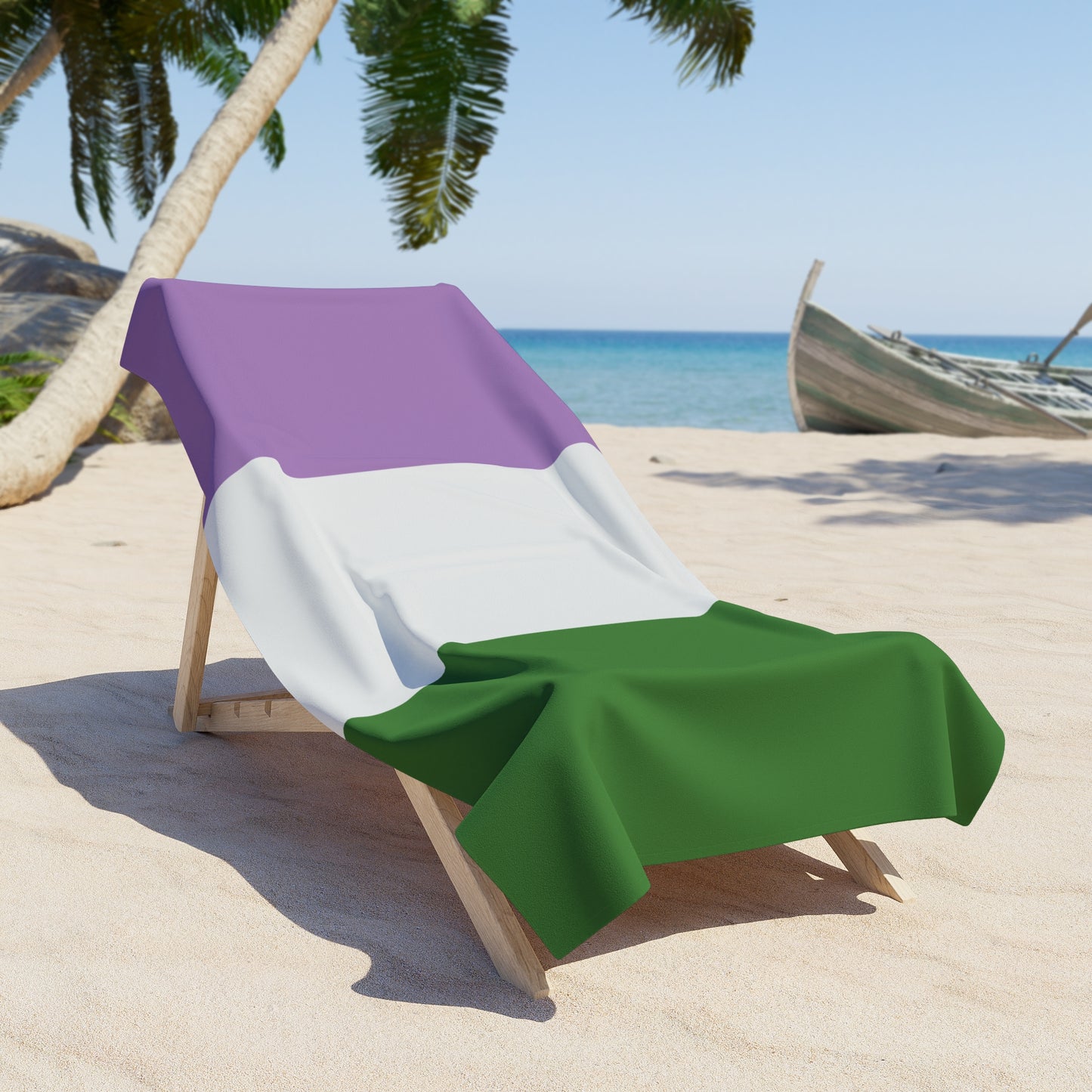 Genderqueer Pride Flag Beach Towel - vertical stripe deco