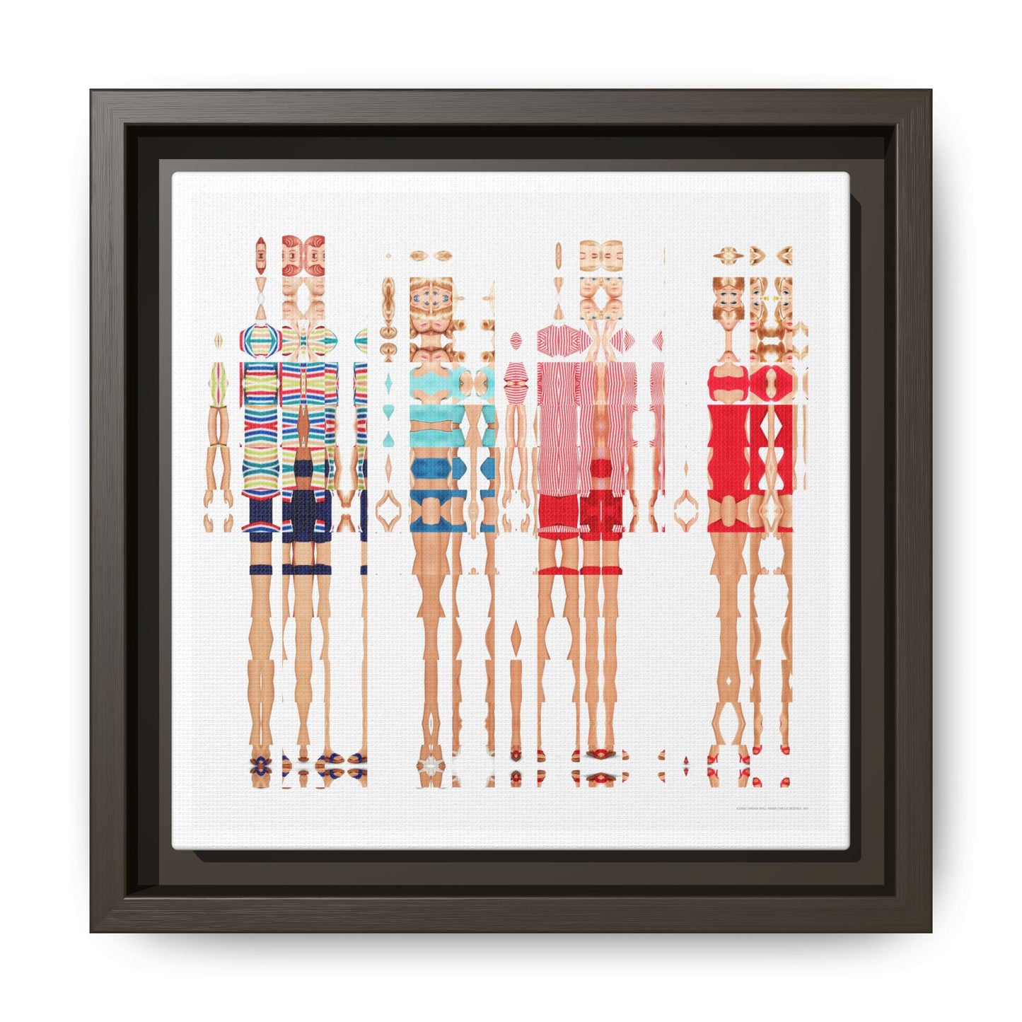 Iconic Dream Doll Inner Circle Besties Abstract Portrait Collage Art — Matte Canvas, Framed (Multi-color options)