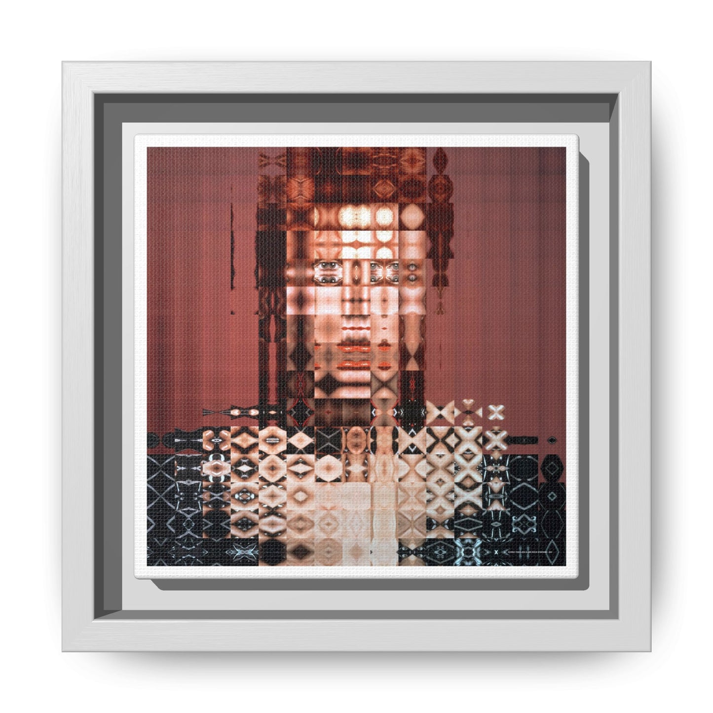 Iconic 70s Alien Glam Rock Starman Abstract Portrait Collage Art — Matte Canvas, Framed (Multi-color options)