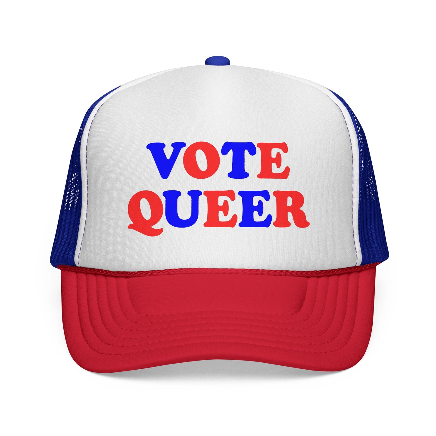 VOTE QUEER Trucker Cap — Queer Visibility & Voter Action Statement Hat