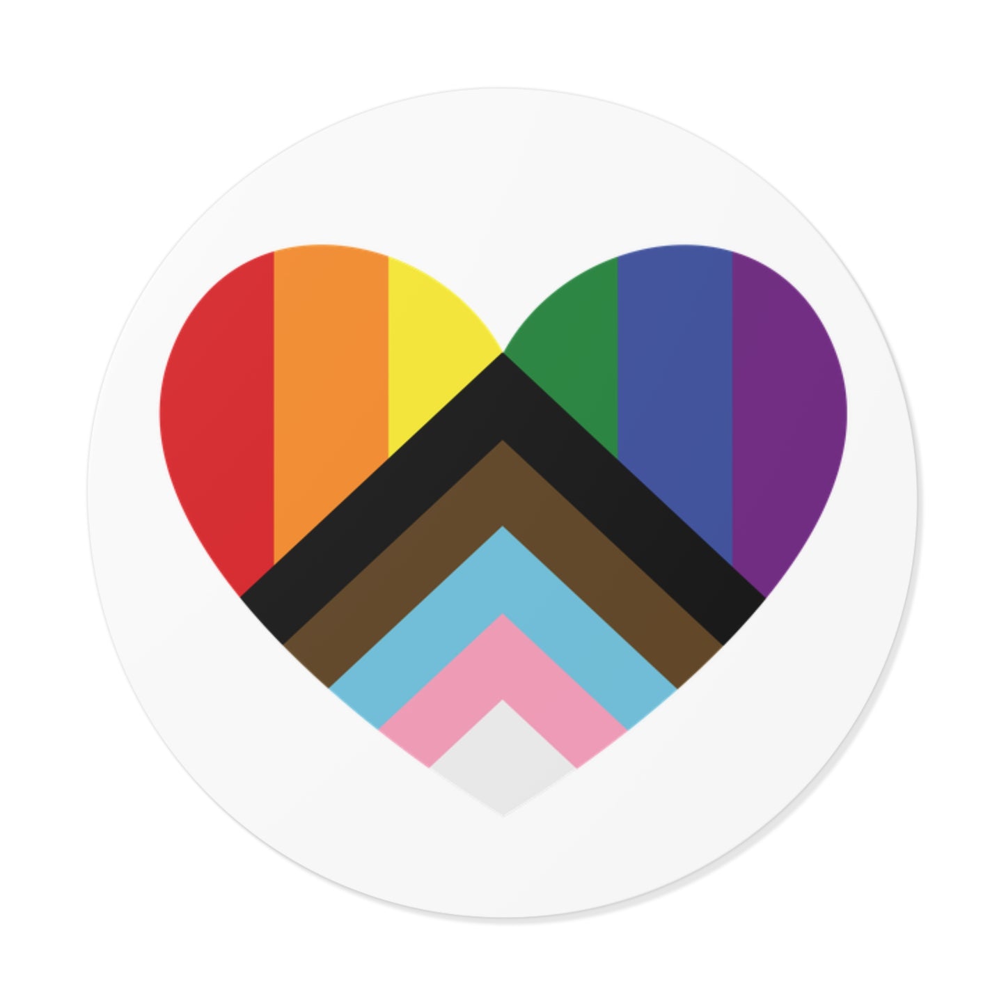 Progress Rainbow Pride Heart Flag Vinyl Sticker