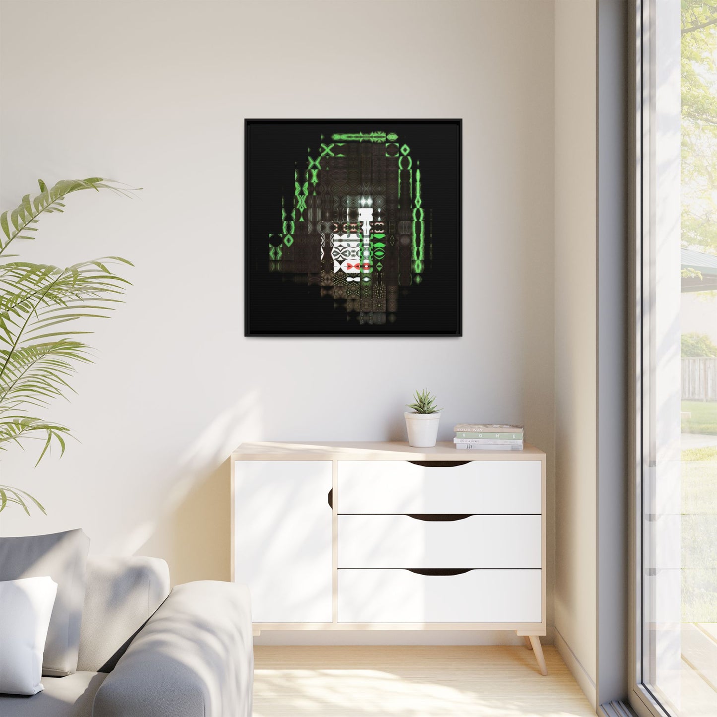 Knights In Satan's Service, Catman Abstract Portrait Collage Art — Matte Canvas, Framed (Multi-color options)