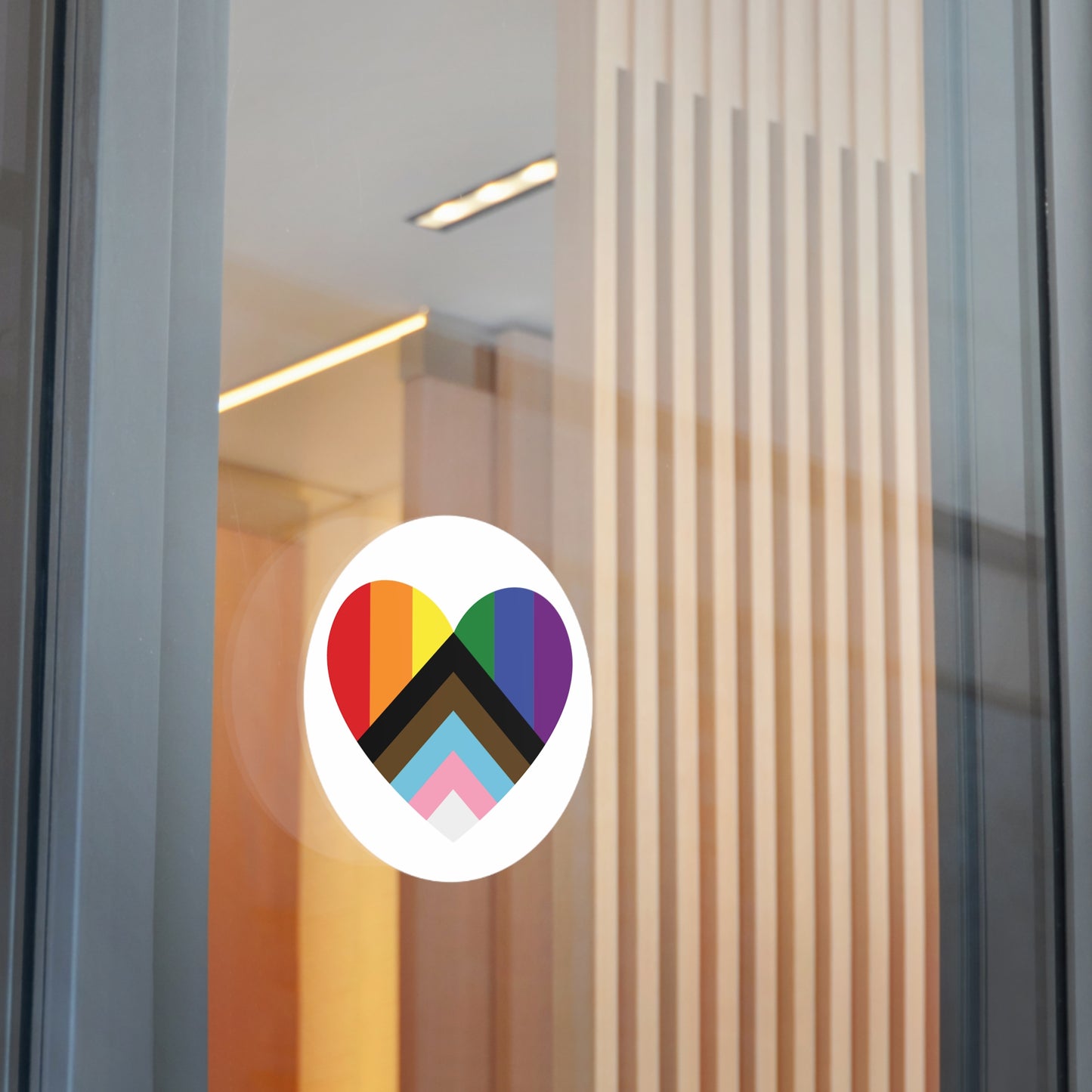 Progress Rainbow Pride Heart Flag Vinyl Sticker