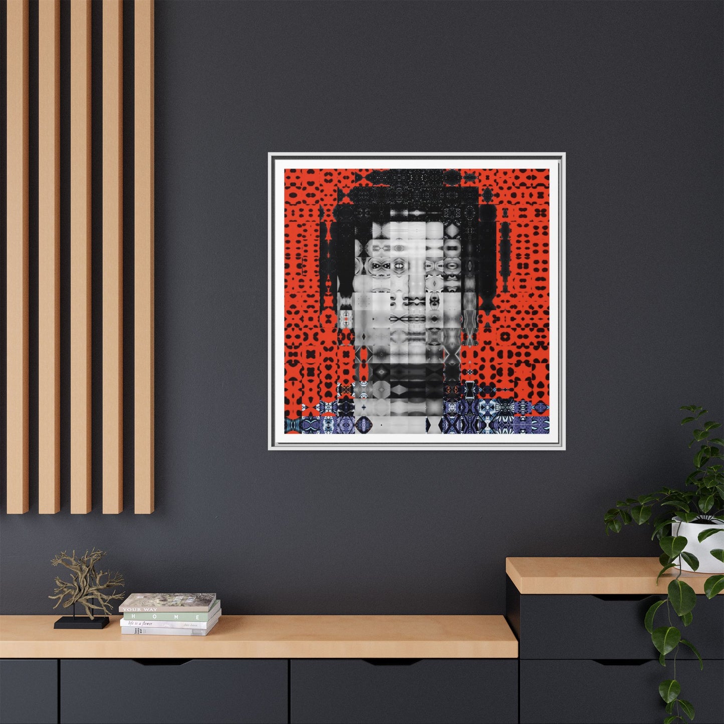 Iconic Foundational Feminist icon Audre Lorde Abstract Portrait Collage Art — Matte Canvas, Framed (Multi-color options)