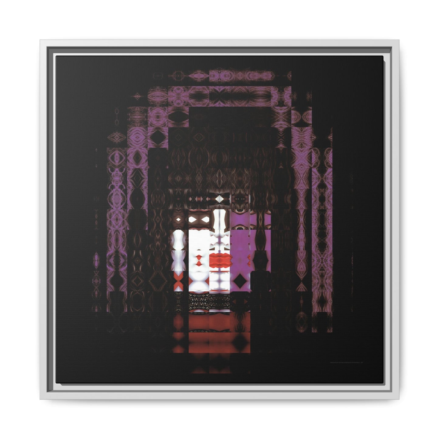 Knights In Satan's Service, Starchild Abstract Portrait Collage Art — Matte Canvas, Framed (Multi-color options)
