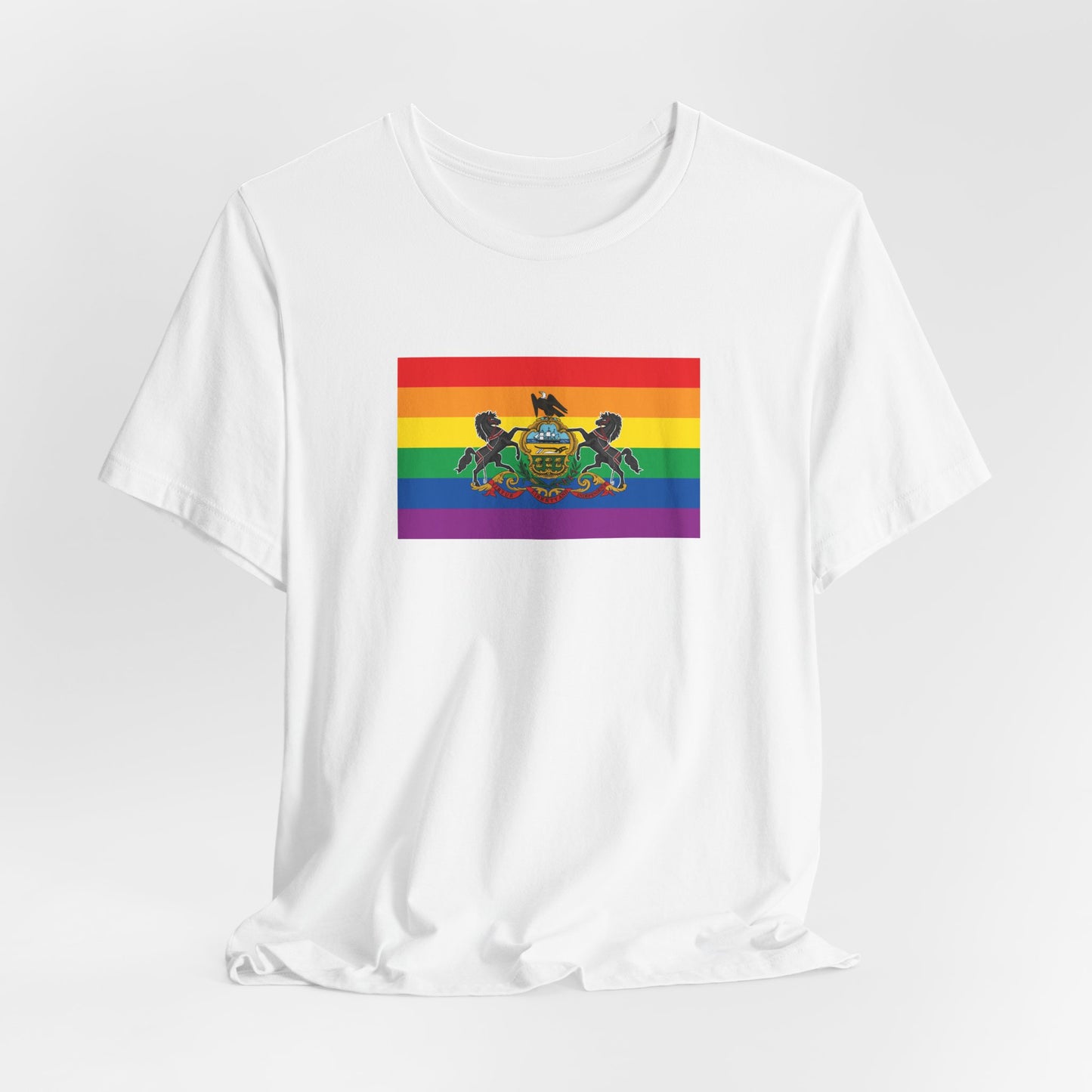 Pennsylvania Rainbow Pride Flag T-shirt, Several Color Options
