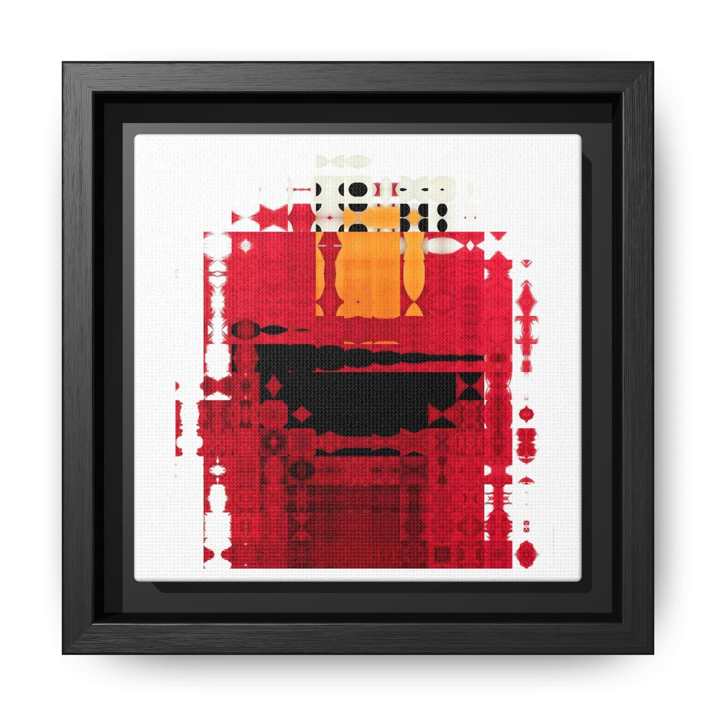 Iconic Fuzzy Red Cutie Monster from the Street Abstract Portrait Collage Art — Matte Canvas, Framed (Multi-color options)