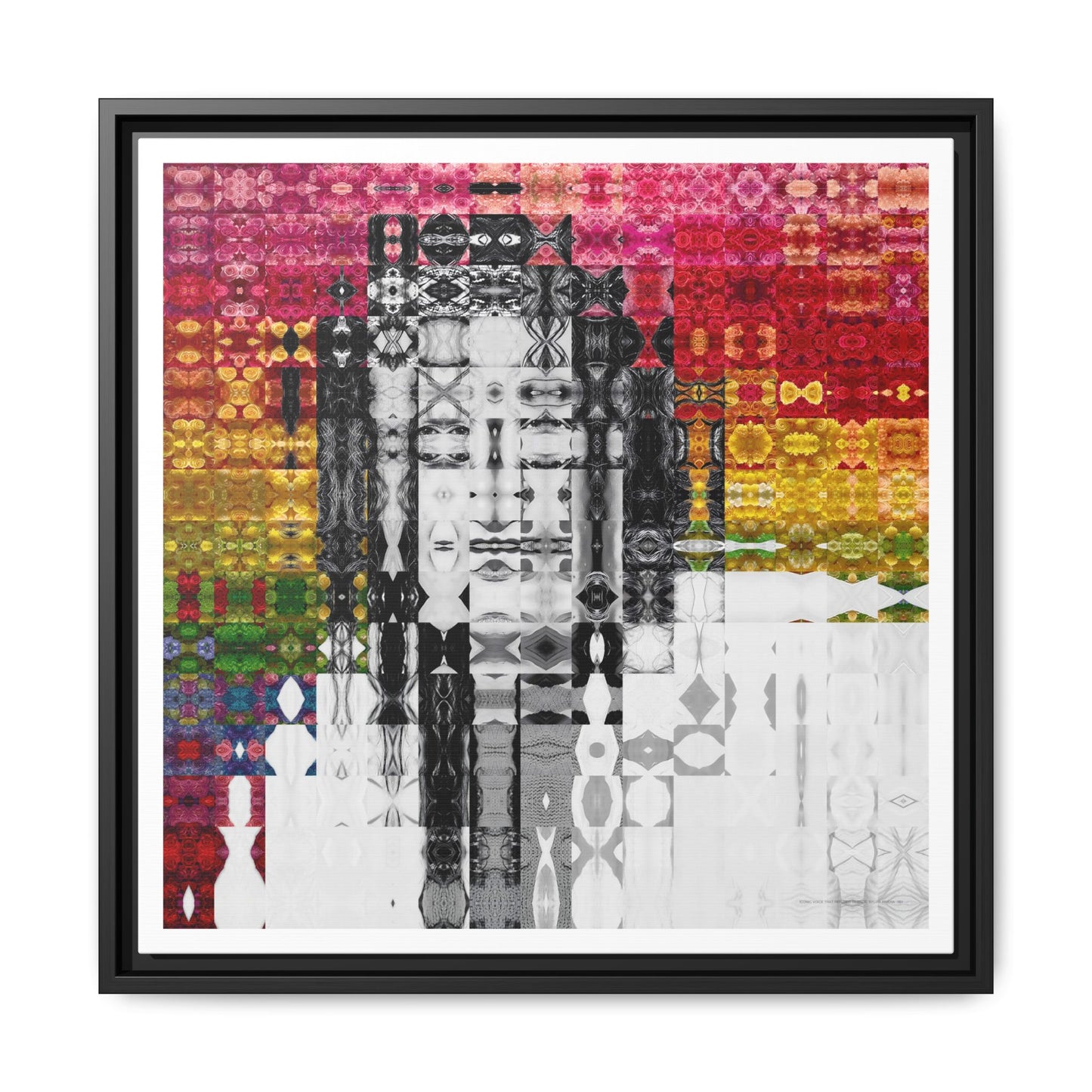 Iconic Voice That Refused Silence, Sylvia Rivera Abstract Portrait Collage Art — Matte Canvas, Framed (Multi-color options)