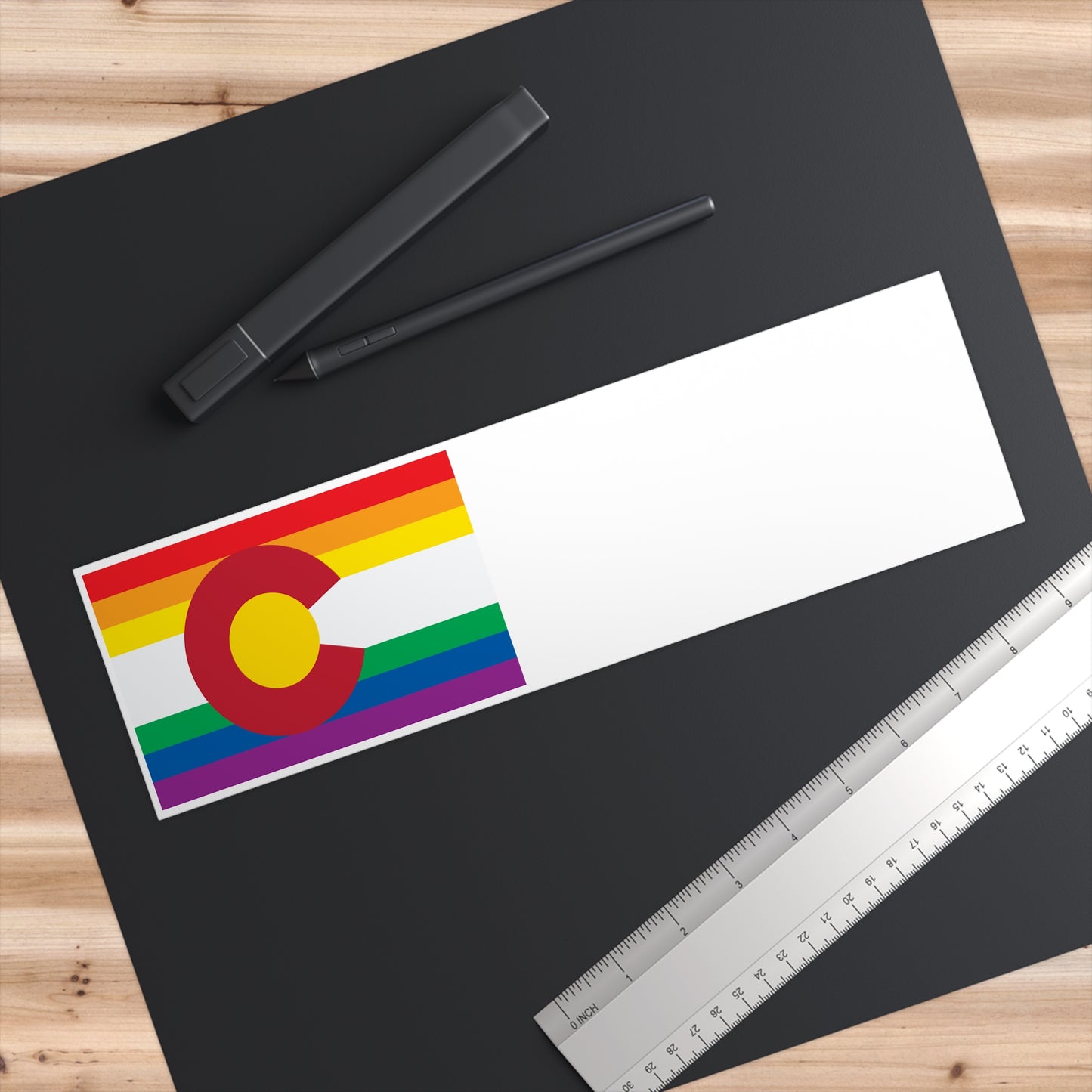 Colorado Rainbow Pride Flag "UNITED" Bumper Sticker