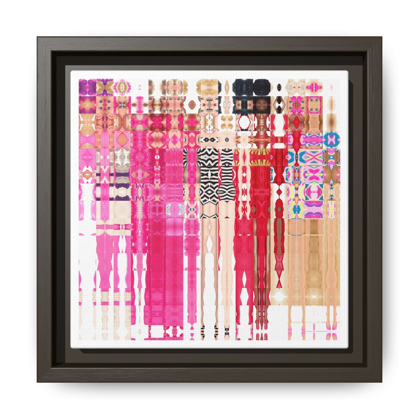 Iconic Dream Doll Fashion Fantasies Abstract Portrait Collage Art — Matte Canvas, Framed (Multi-color options)