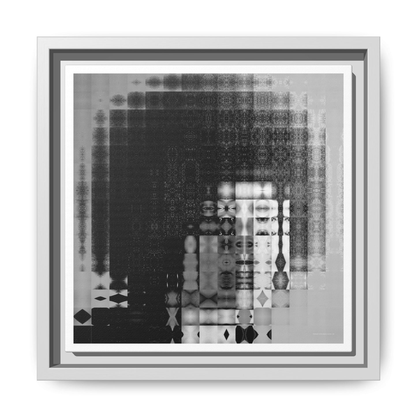 Feminist Icon Angela Davis Abstract Portrait Collage Art — Matte Canvas, Framed (Multi-color options)