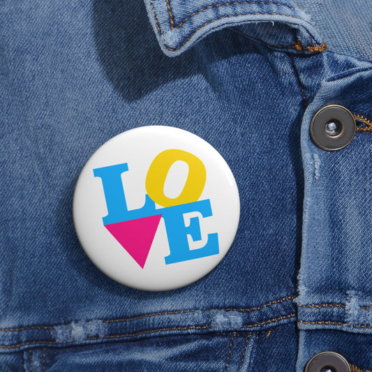 LOVE Pansexual Pride Colors Pin Button