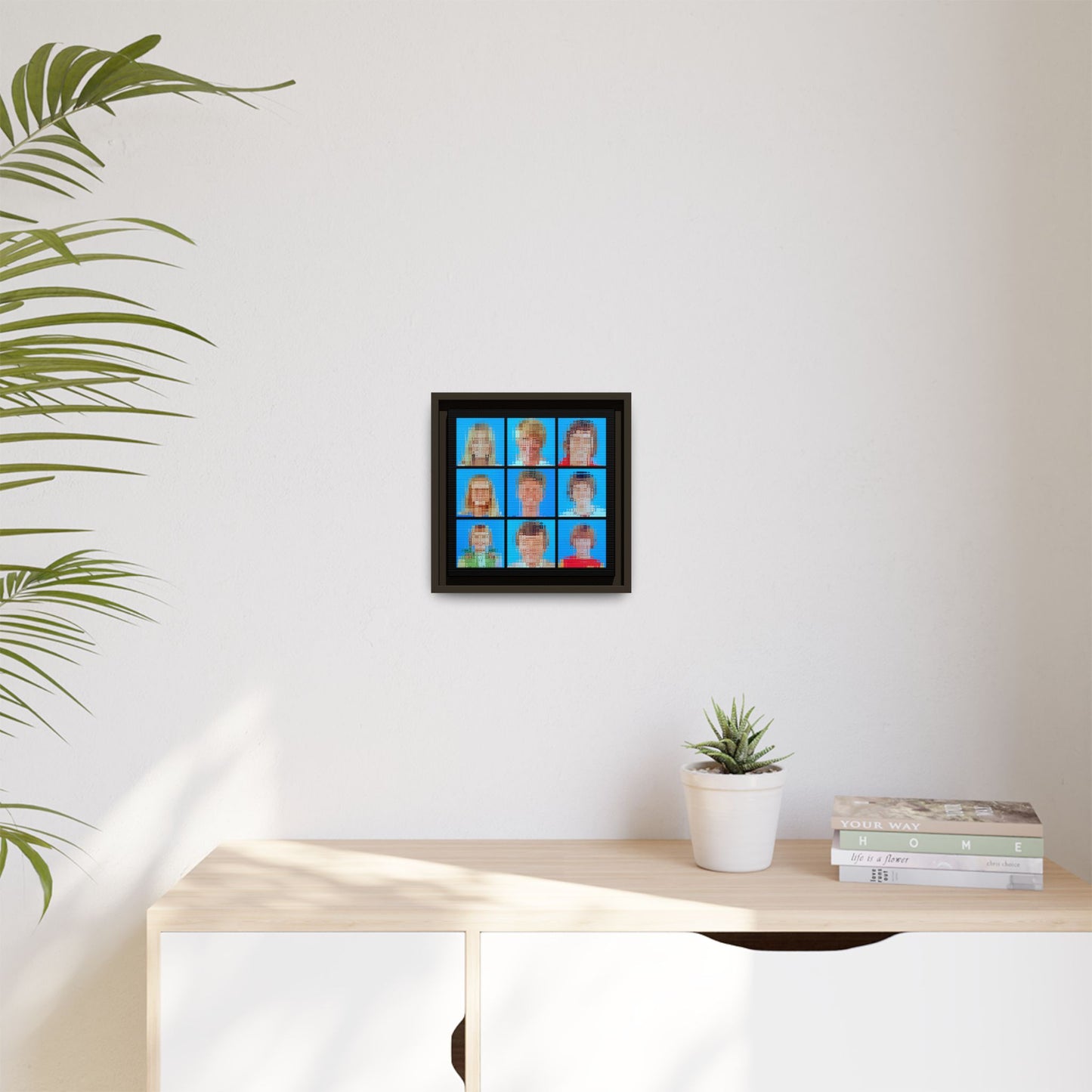 America's Iconic Mid-Century TV Family, Abstract Portrait Collage Art — Matte Canvas, Framed (Multi-color options)
