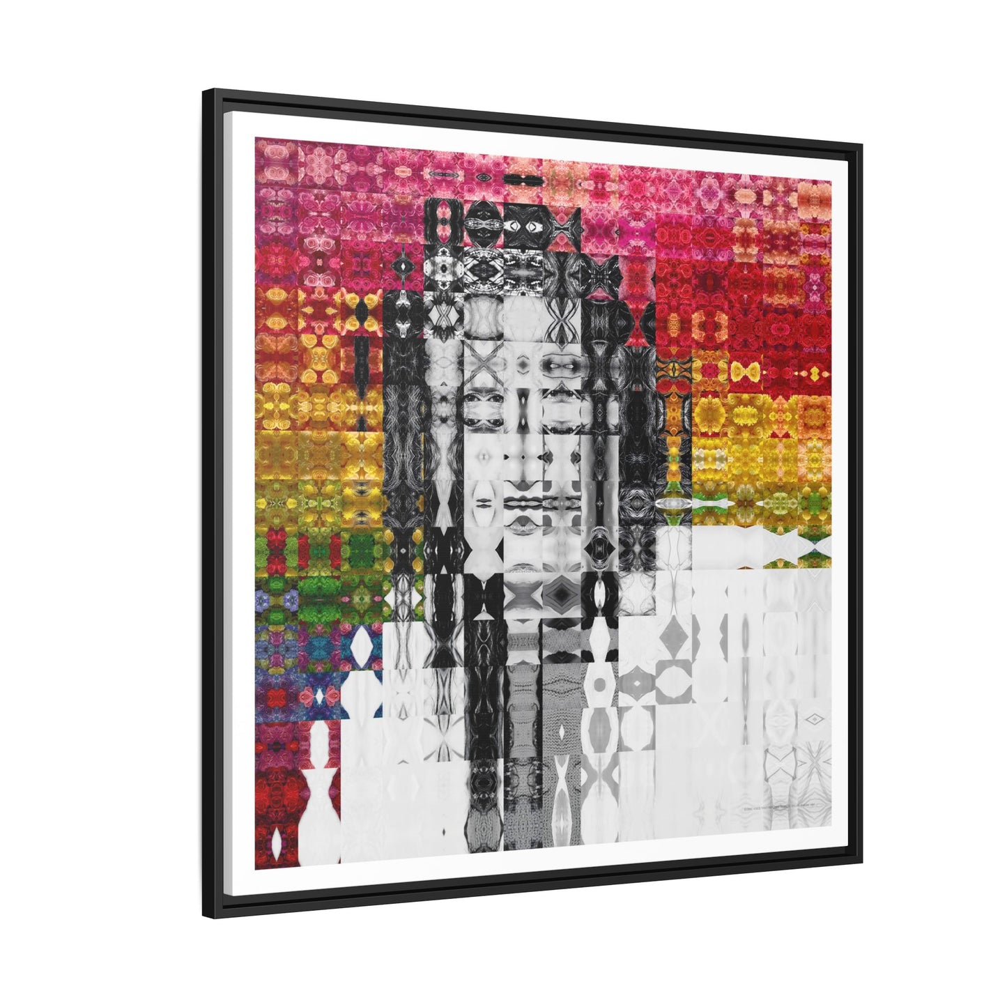 Iconic Voice That Refused Silence, Sylvia Rivera Abstract Portrait Collage Art — Matte Canvas, Framed (Multi-color options)
