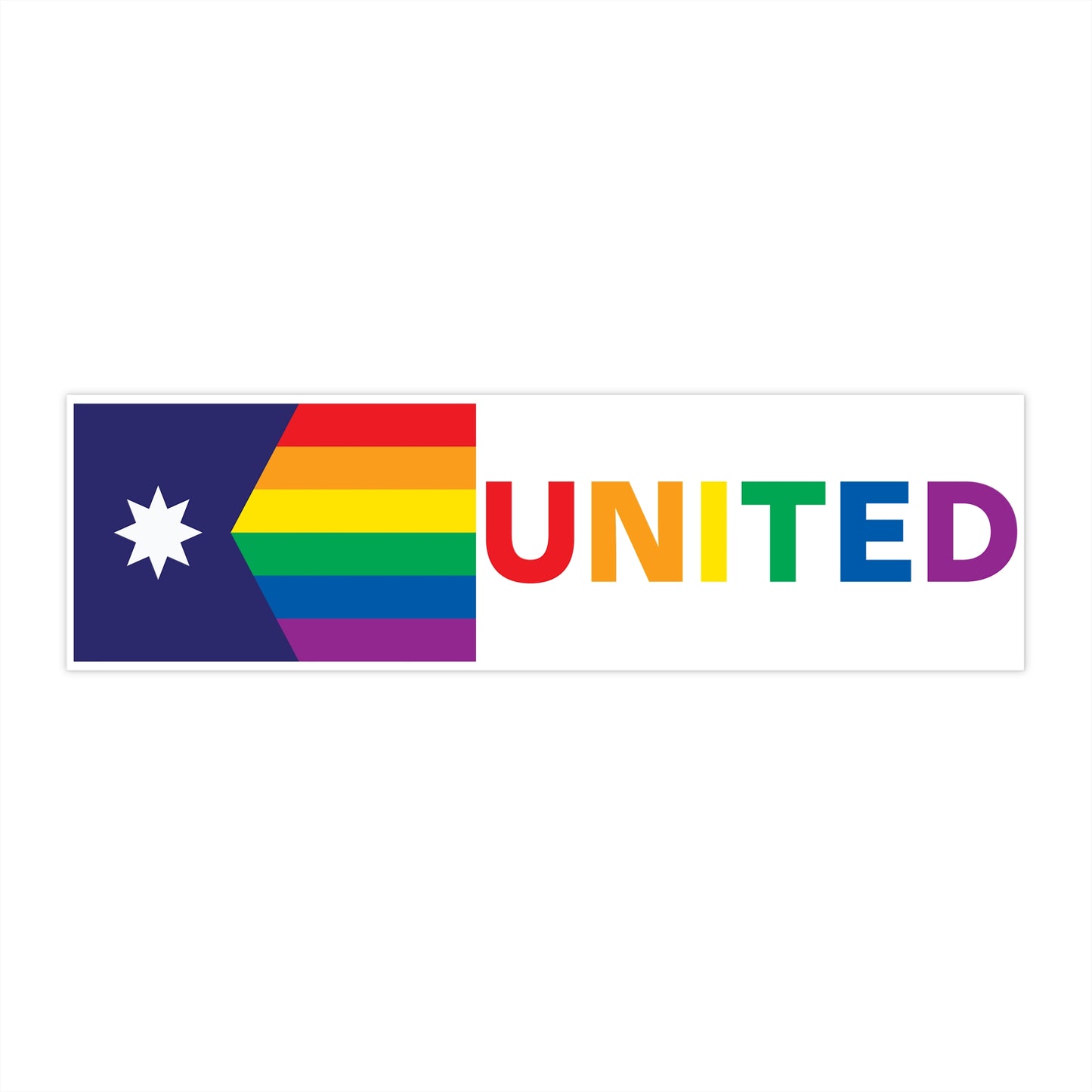 Minnesota Rainbow Pride Flag "UNITED" Bumper Sticker