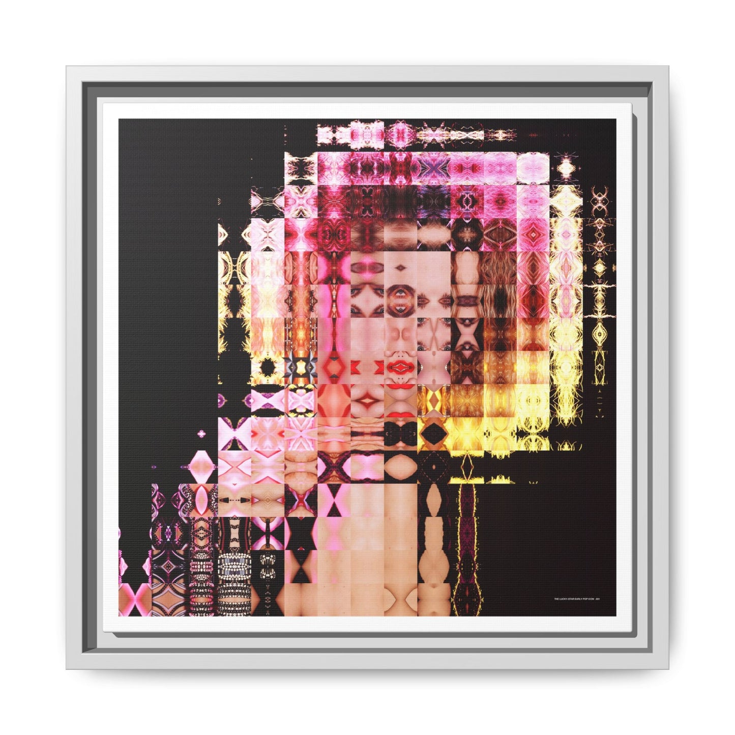 The Lucky-Star Early Pop Icon Abstract Portrait Collage Art — Matte Canvas, Framed (Multi-color options)