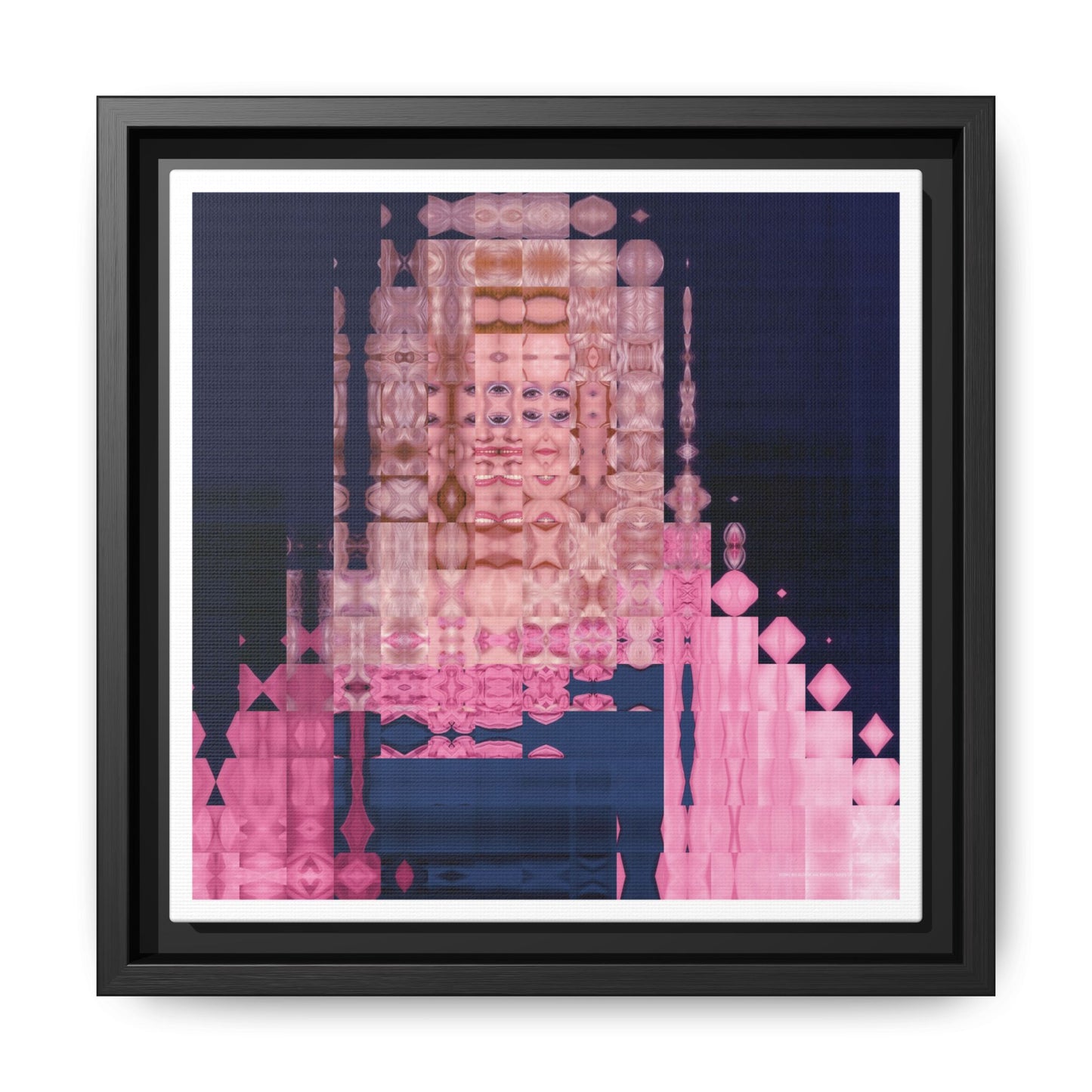 Iconic Big Blonde Wig Energy: Queen of Country Abstract Portrait Collage Art — Matte Canvas, Framed (Multi-color options)