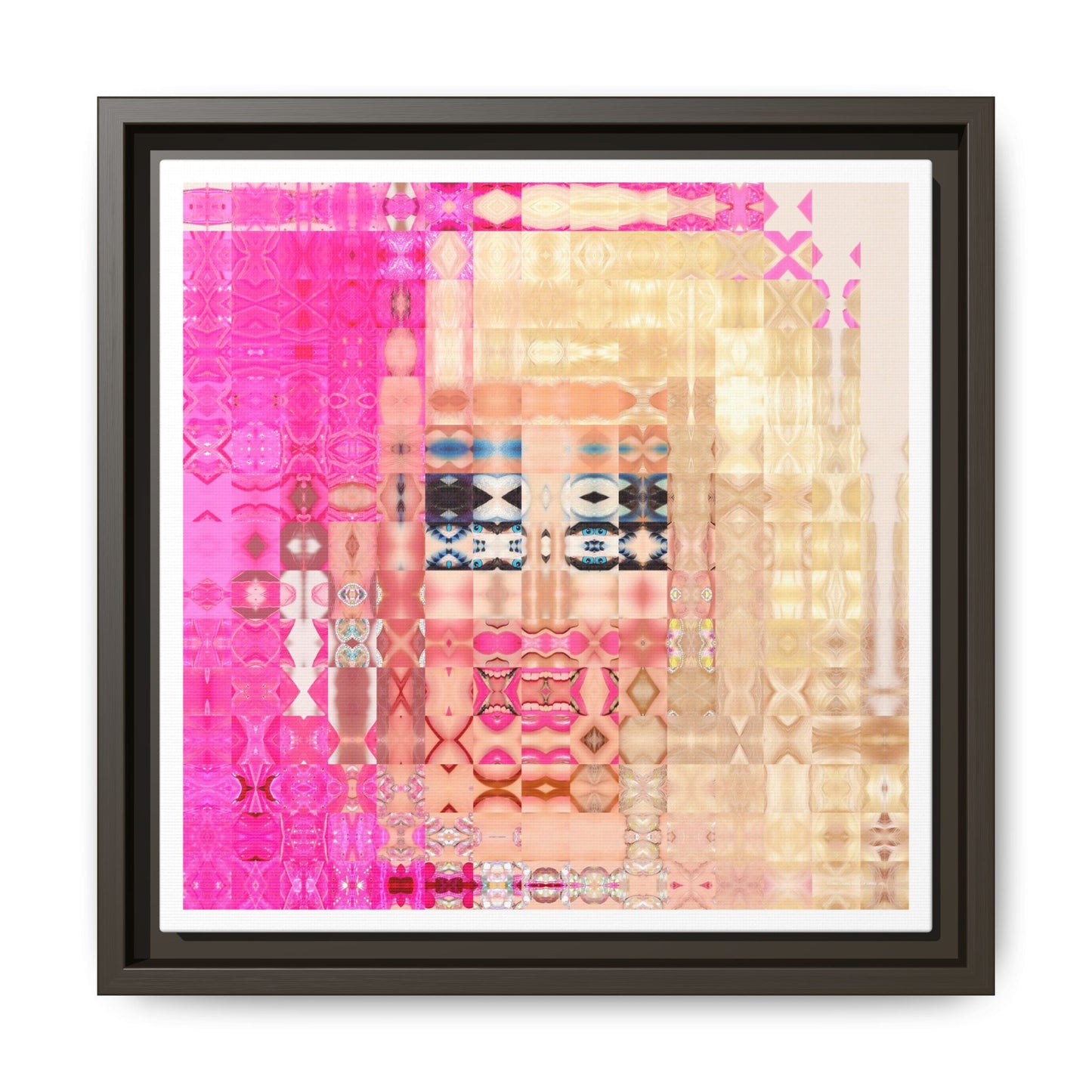 Iconic Living Doll of Drag Abstract Portrait Collage Art — Matte Canvas, Framed (Multi-color options)