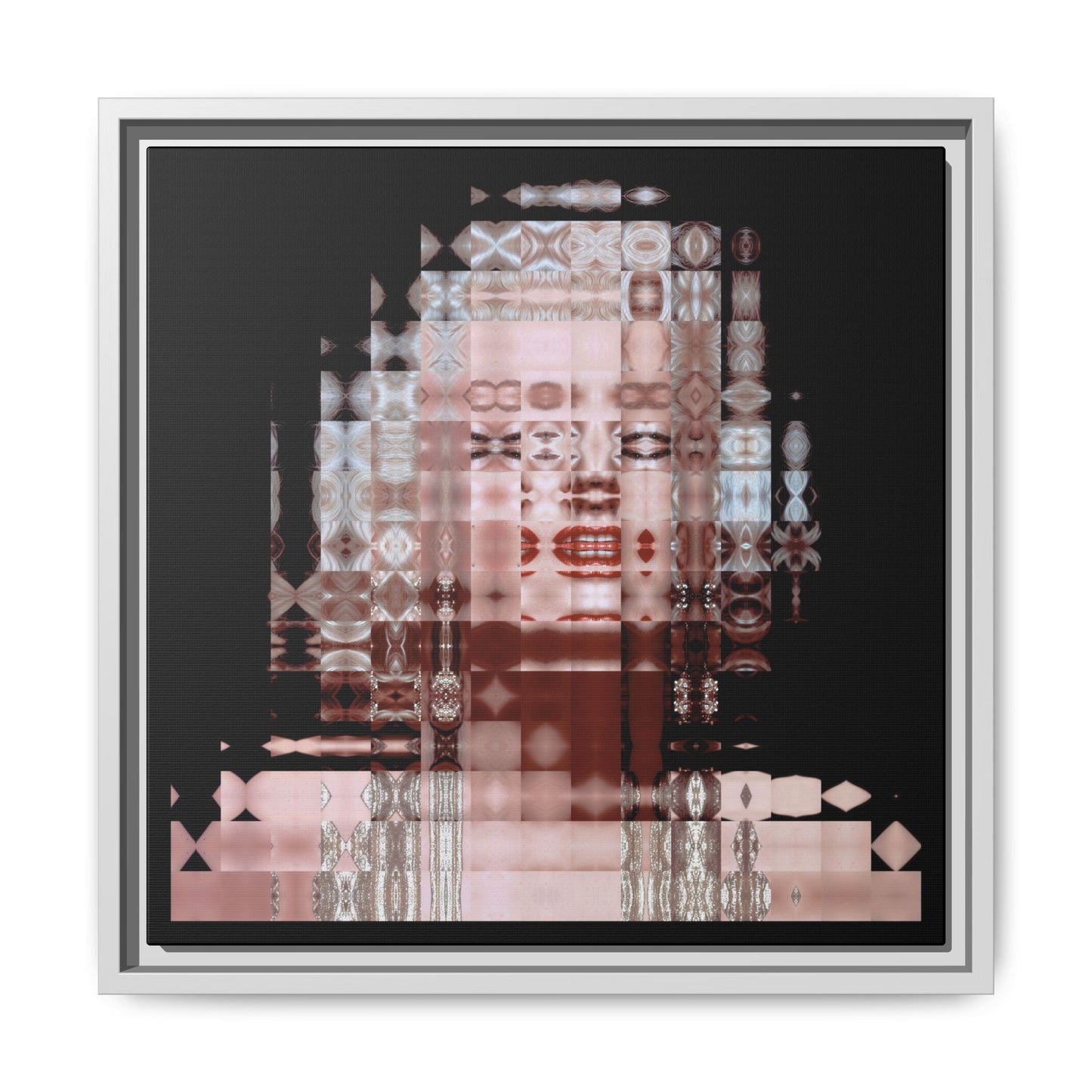 Iconic Movie Star Marilyn Monroe Abstract Portrait Collage Art — Matte Canvas, Framed (Multi-color options)