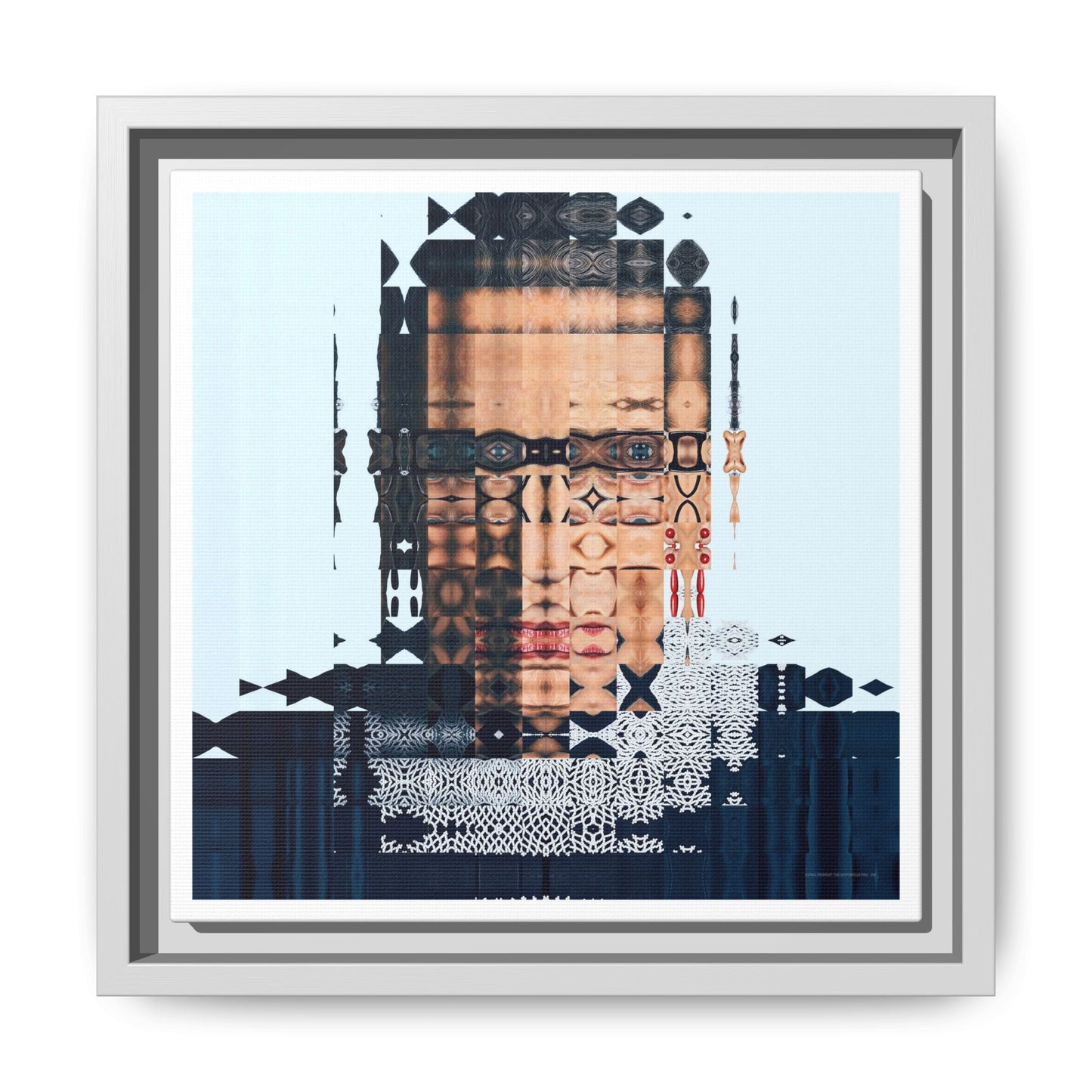 Iconic Feminist, The Notorious RBG, Ruth Bader Ginsburg Abstract Portrait Collage Art — Matte Canvas, Framed (Multi-color options)