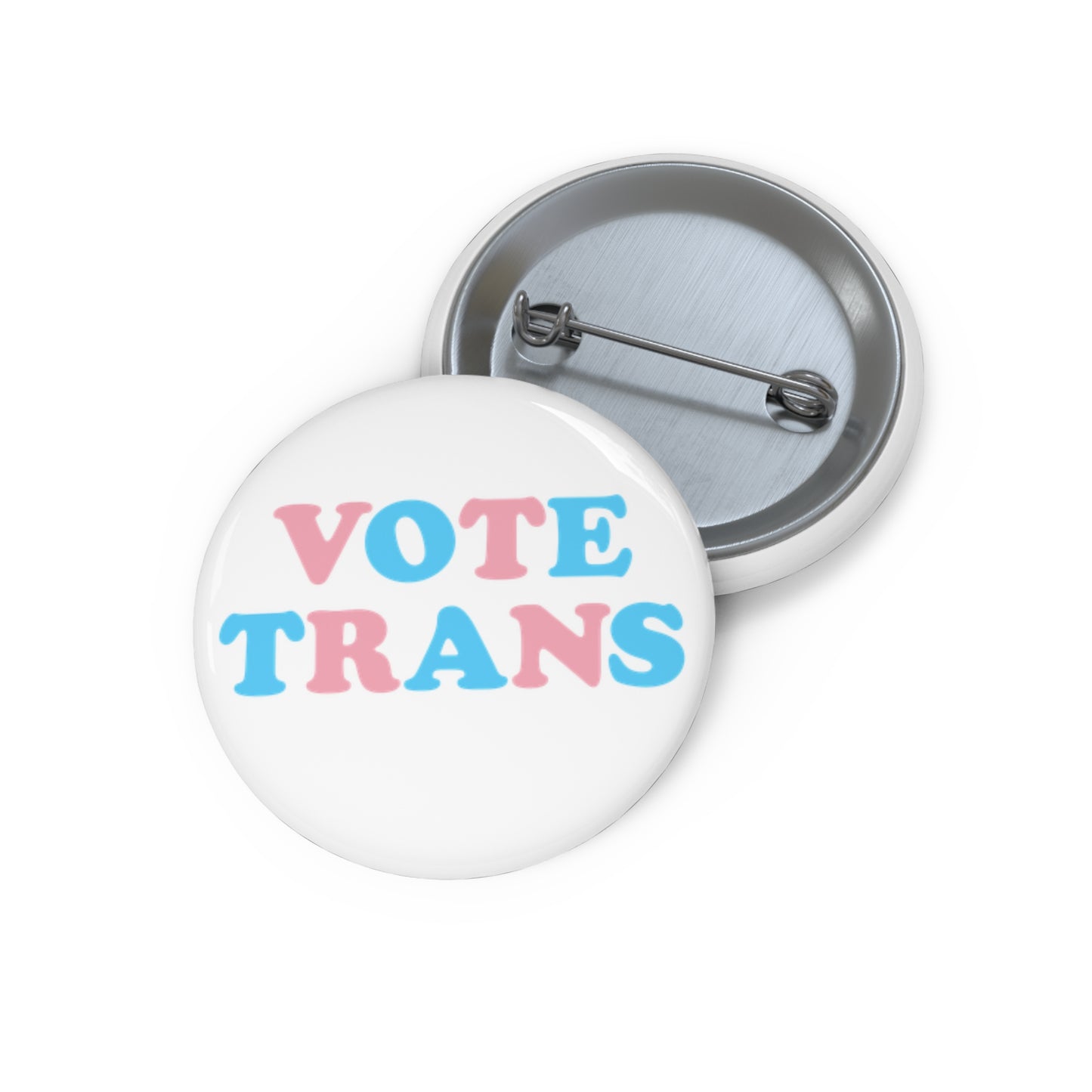VOTE TRANS Activism Pin Button, Transgender Pride Colors