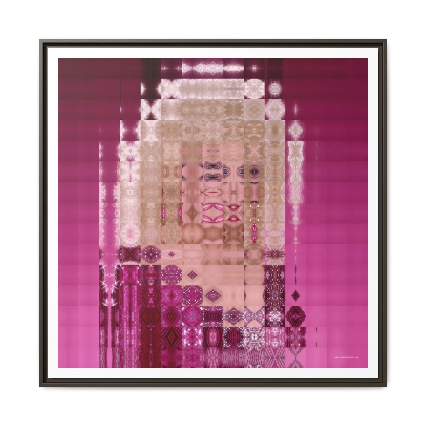 Iconic Queen of Country IV, Dolly Abstract Portrait Collage Art — Matte Canvas, Framed (Multi-color options)