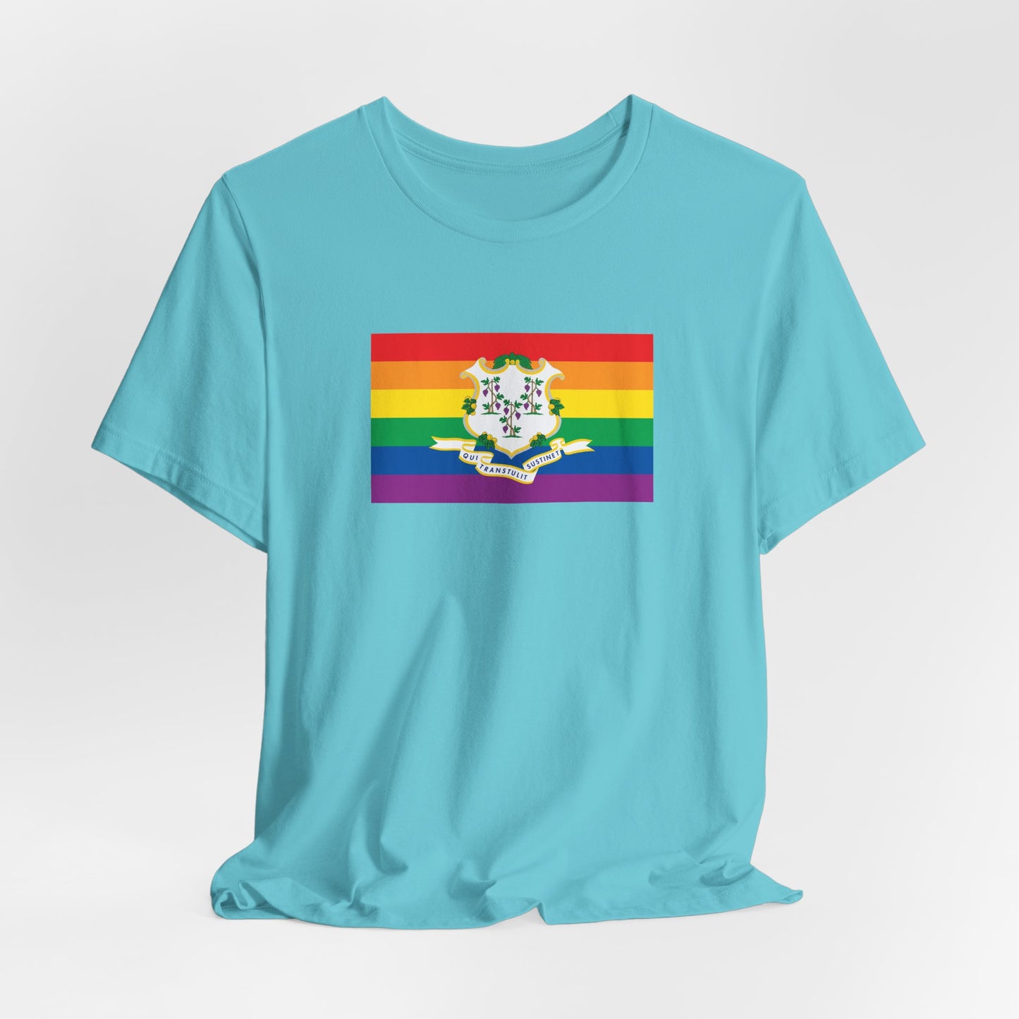 Connecticut Rainbow Pride Flag T-shirt, Several Color Options