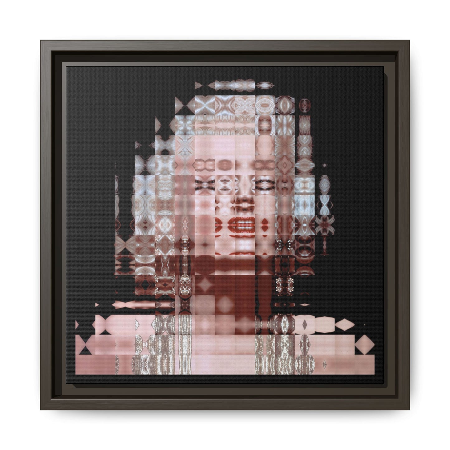 Iconic Movie Star Marilyn Monroe Abstract Portrait Collage Art — Matte Canvas, Framed (Multi-color options)