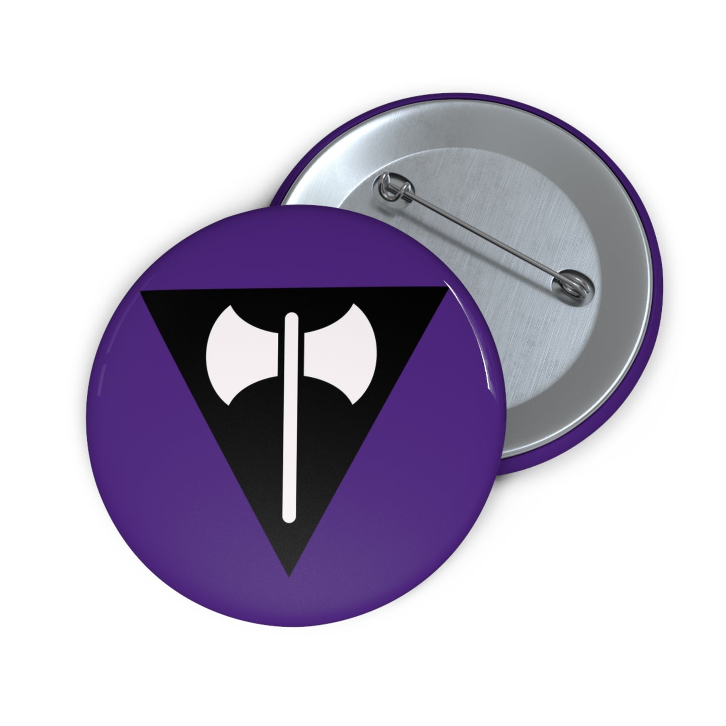 Labrys Lesbian Pride Pin Button, Labrys Lesbian Pride Symbol on Lesbian Purple Pride Color