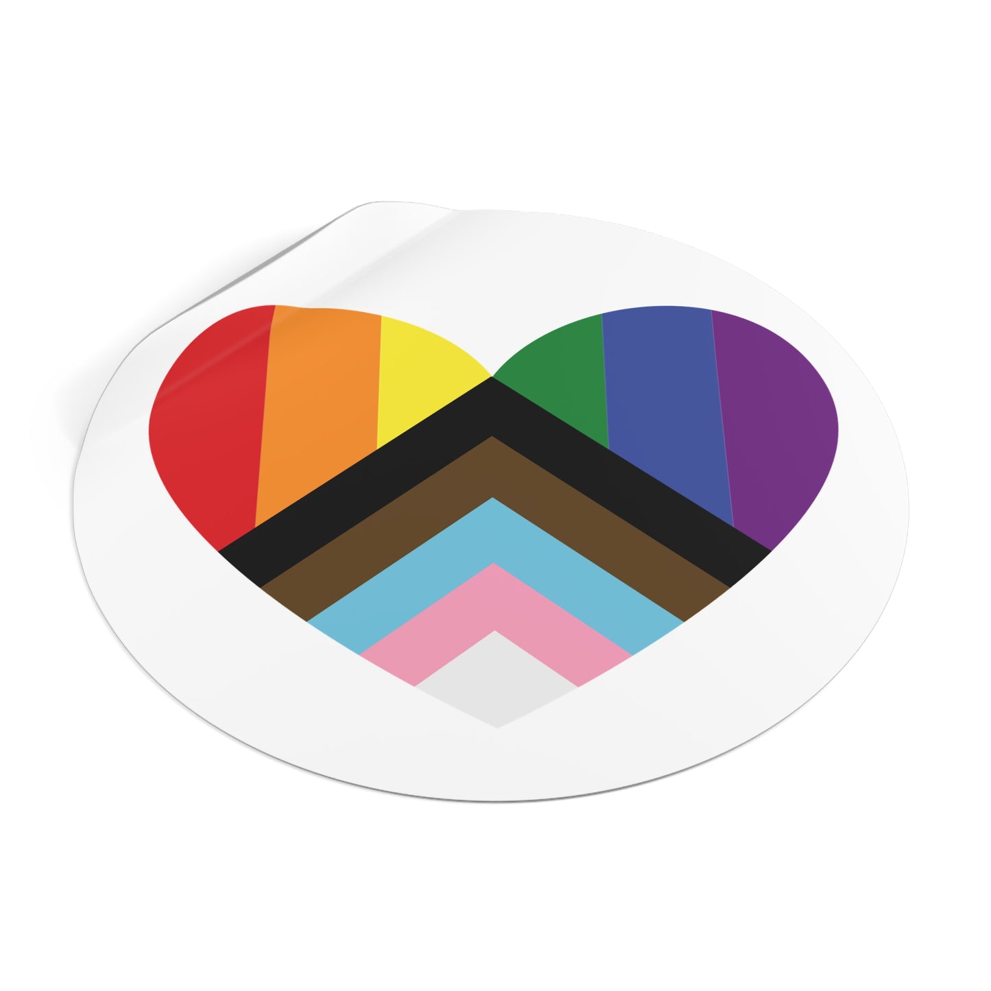Progress Rainbow Pride Heart Flag Vinyl Sticker