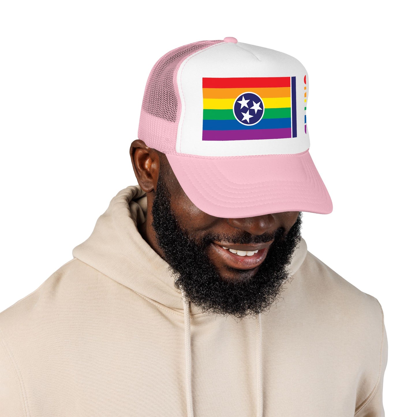 Tennessee Rainbow Pride Flag "UNITED" Printed Foam Trucker Hat, Several Color Options
