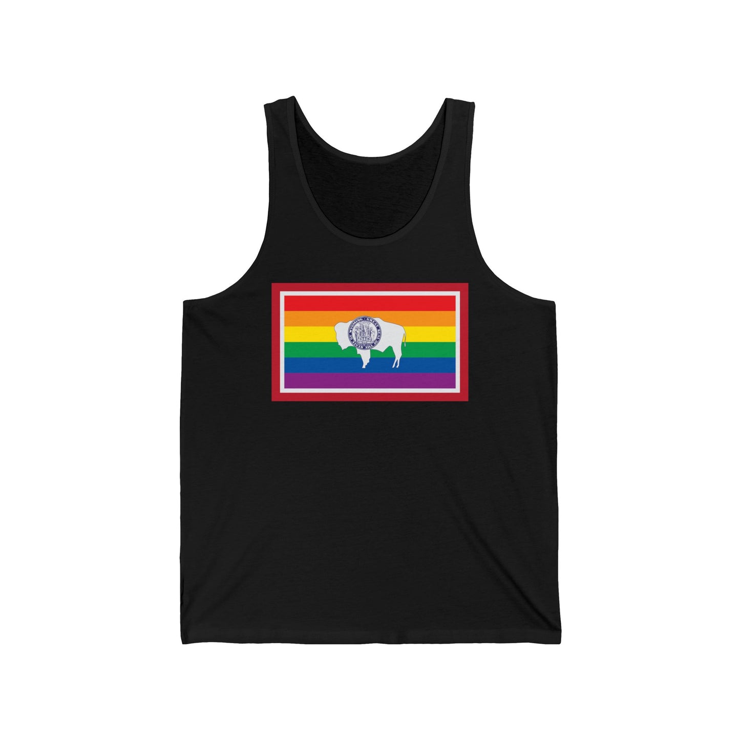 Wyoming Rainbow Pride Flag Jersey Tank