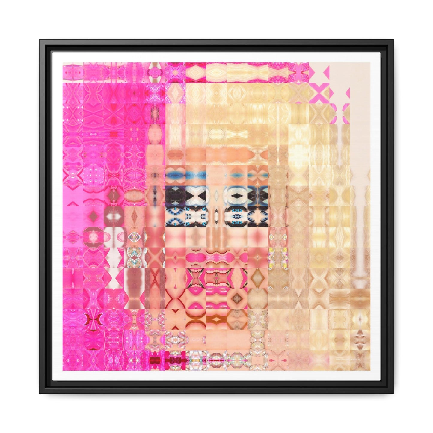 Iconic Living Doll of Drag Abstract Portrait Collage Art — Matte Canvas, Framed (Multi-color options)