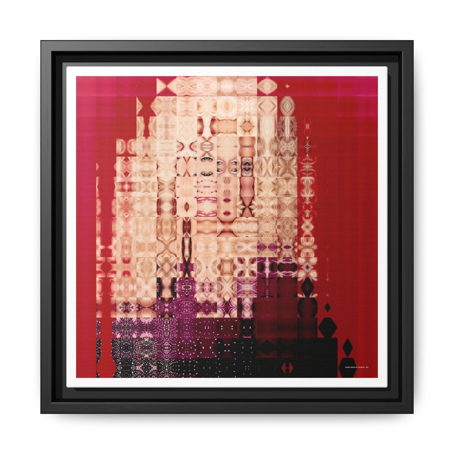 Iconic Queen of Country III, Dolly Abstract Portrait Collage Art — Matte Canvas, Framed (Multi-color options)